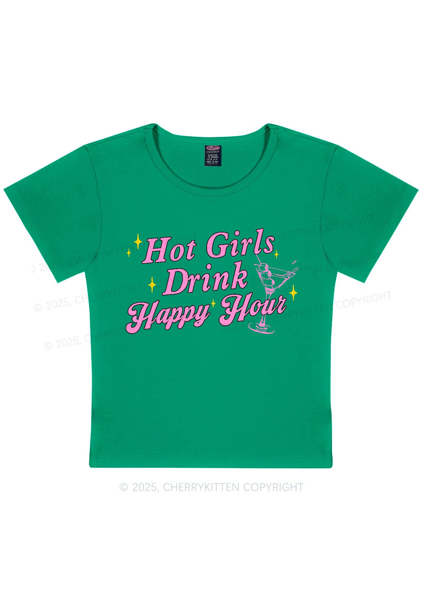 Hot Girls Drink Happy Hour Y2K Baby Tee Cherrykitten