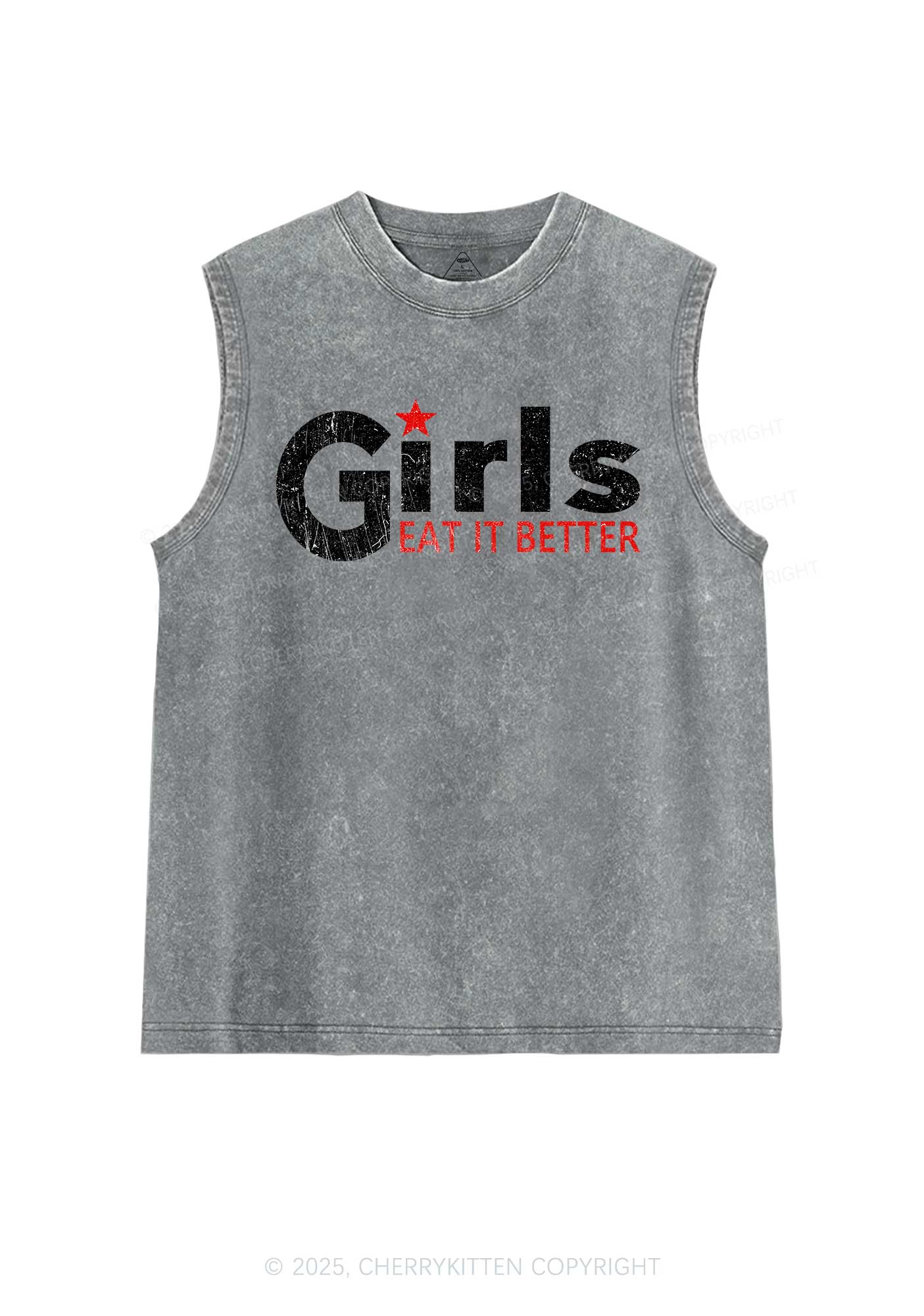Girls Eat It Better Pride Y2K Washed Muscle Tank Cherrykitten