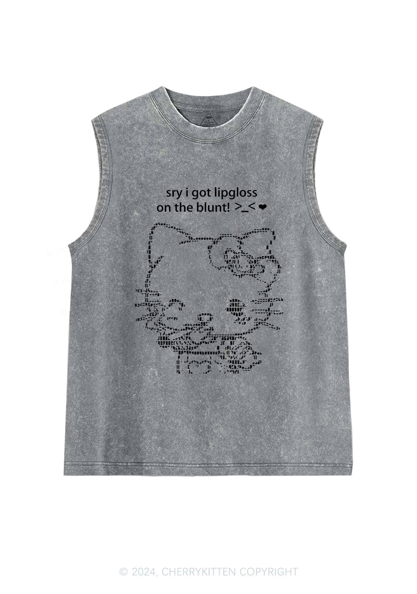 Sorry About Lipgloss Y2K Washed Tank Cherrykitten