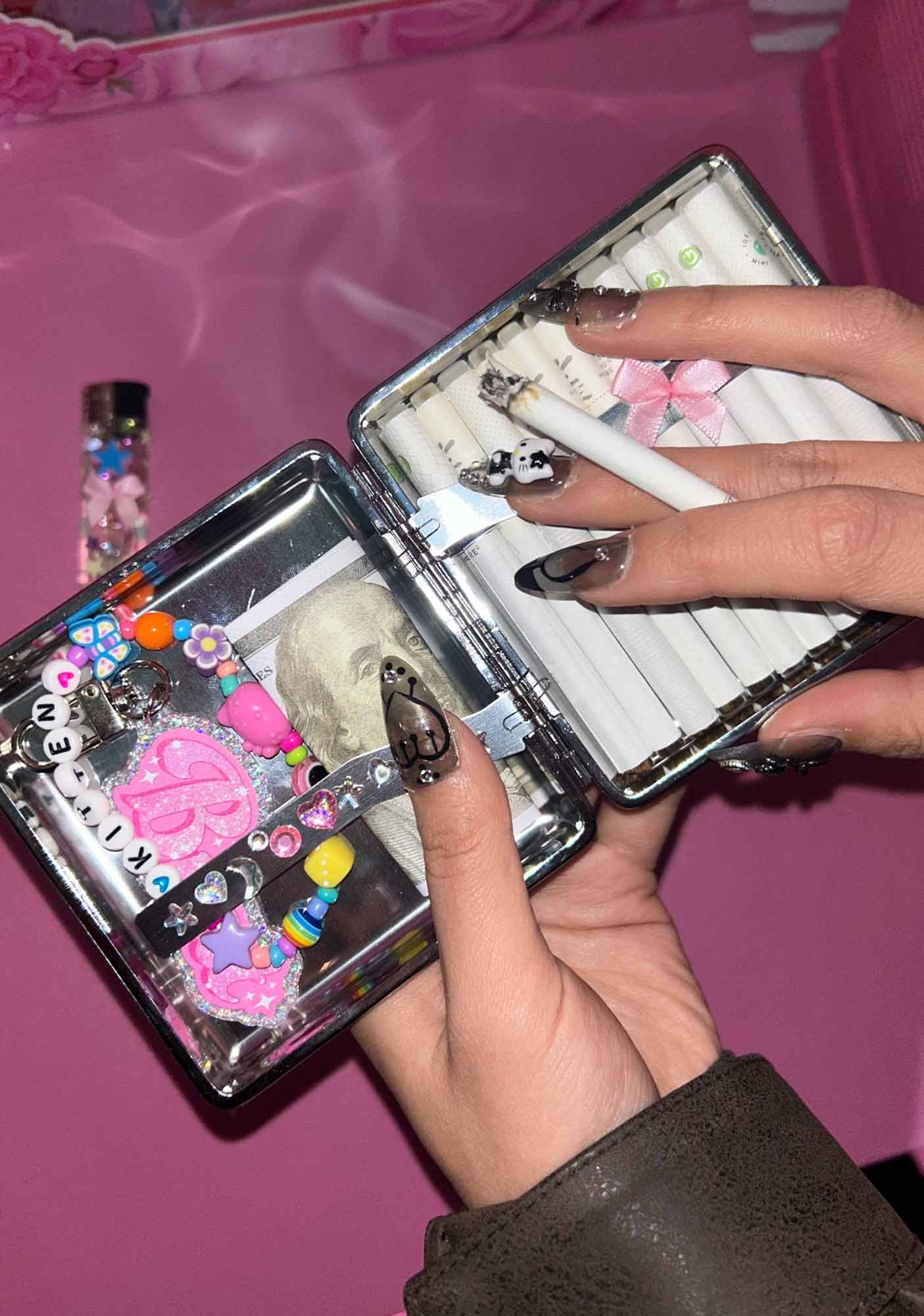 Smoking Badass Rats Y2K Cigarette Case Cherrykitten