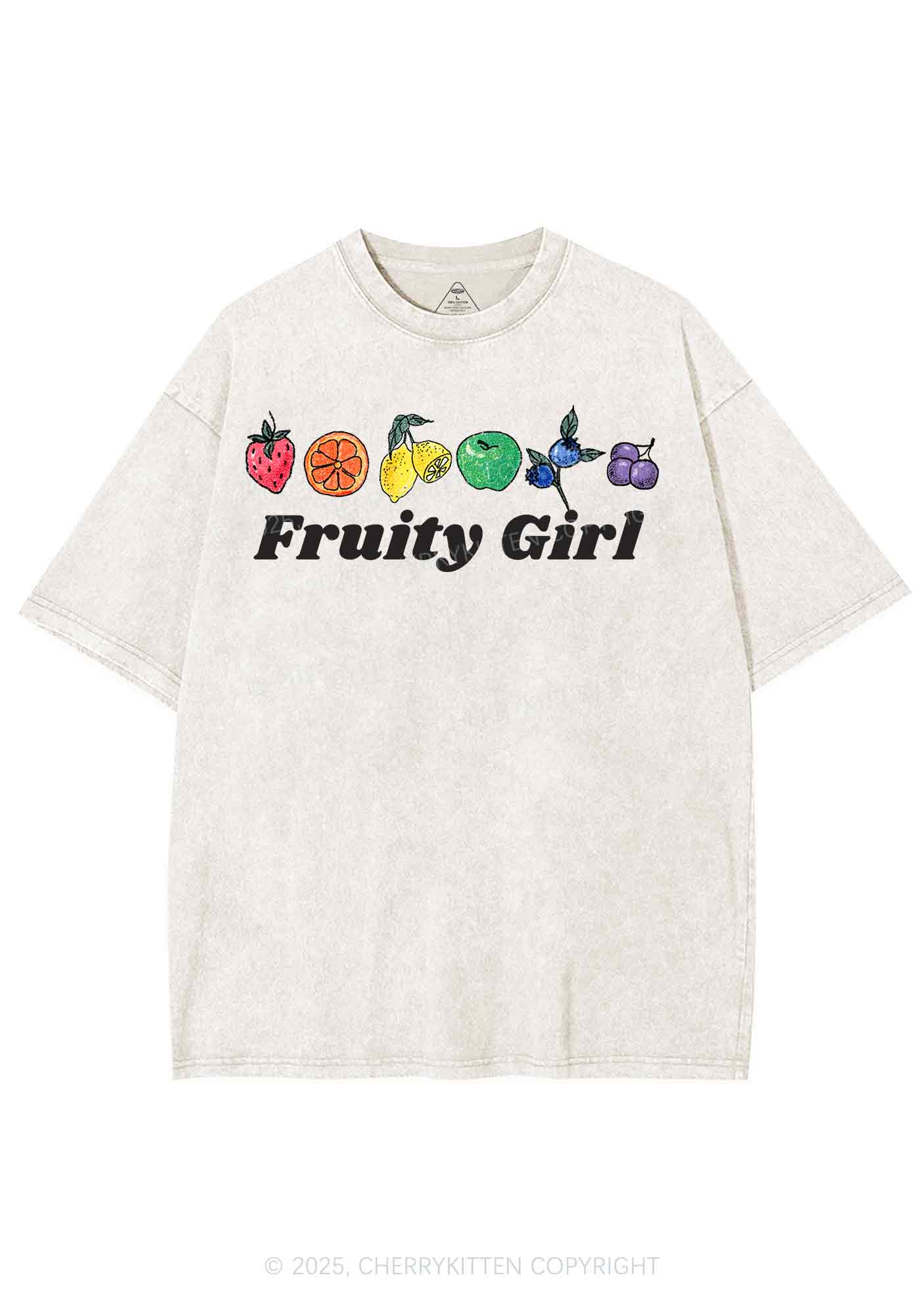 Fruity Girl Y2K Shirts Washed Tee Cherrykitten