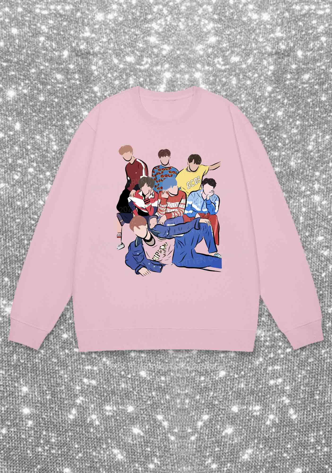Bangtan Group Kpop Y2K Sweatshirt Cherrykitten