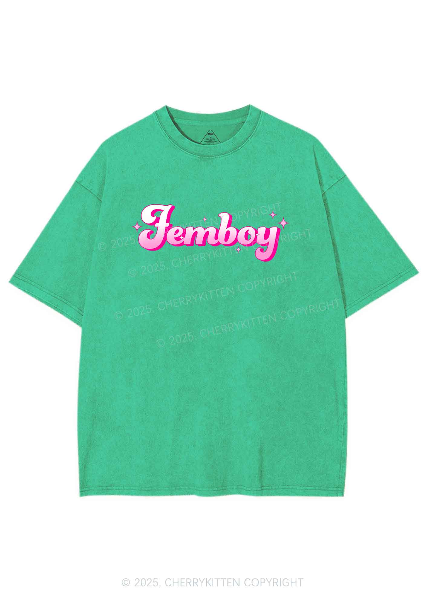 Femboy Pride Y2K Shirts Washed Tee Cherrykitten