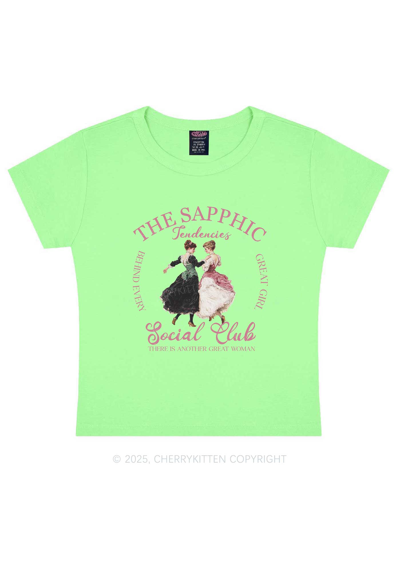 The Sapphic Pride Y2K Baby Tee Cherrykitten