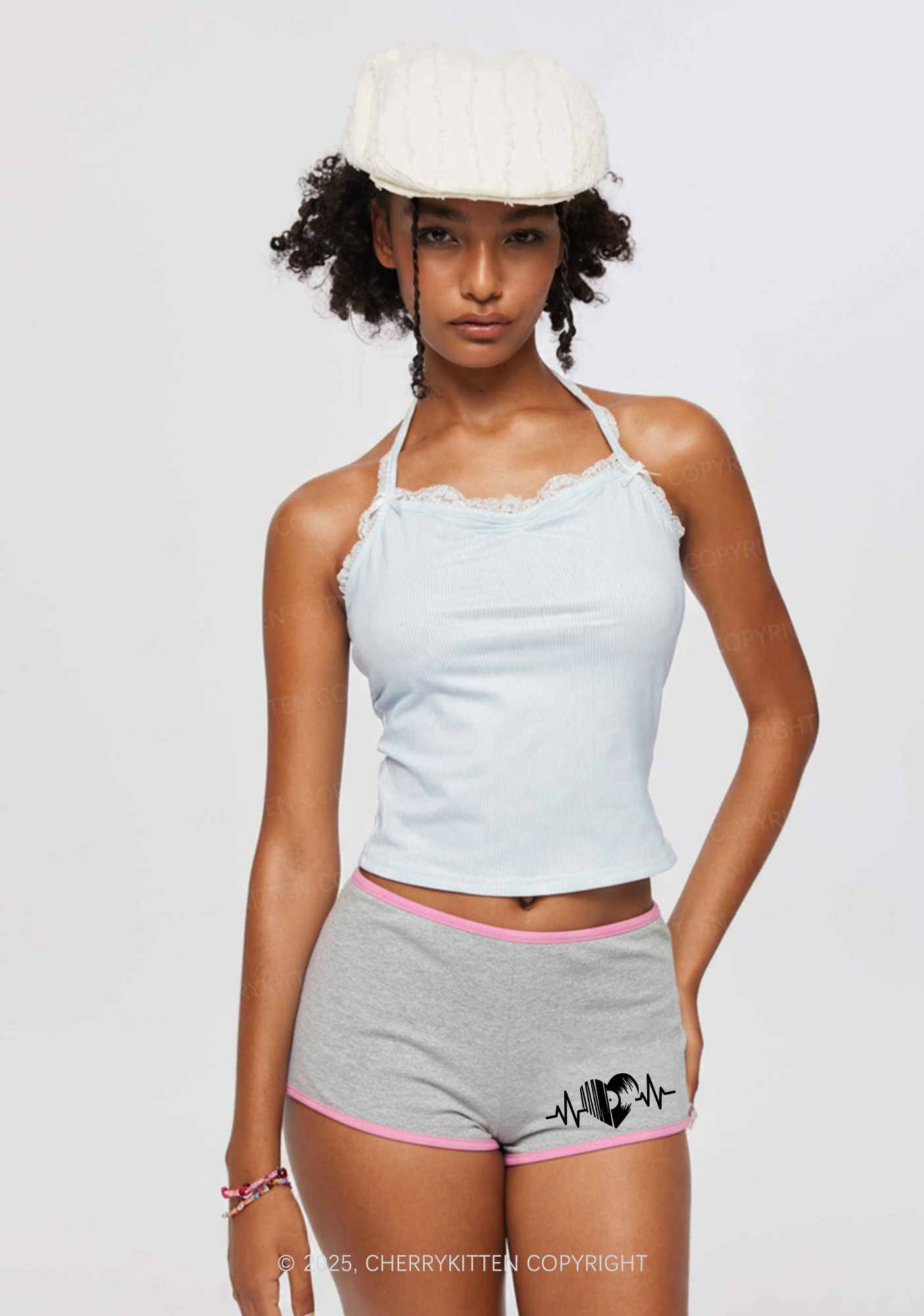 Hot Girls Love Techno Y2K Booty Shorts Cherrykitten
