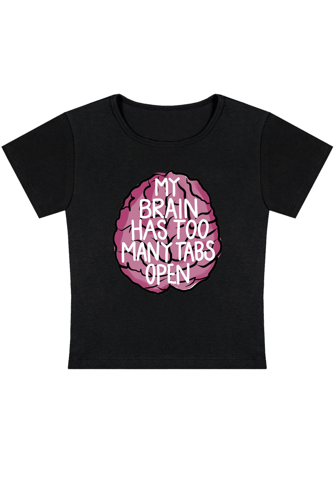 Curvy My Brain Has Too Many Tabs Open Baby Tee