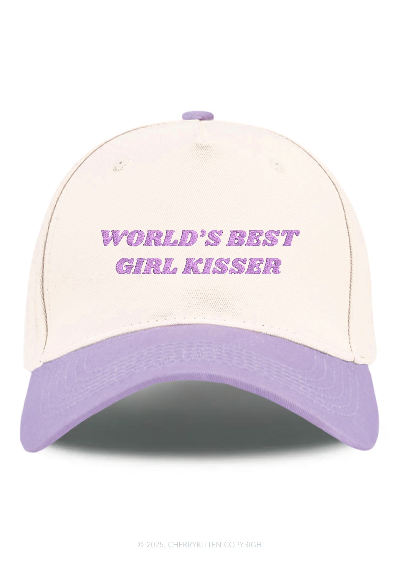 Embroidered Best Girl Kisser Pride Y2K Color Block Baseball Cap Cherrykitten
