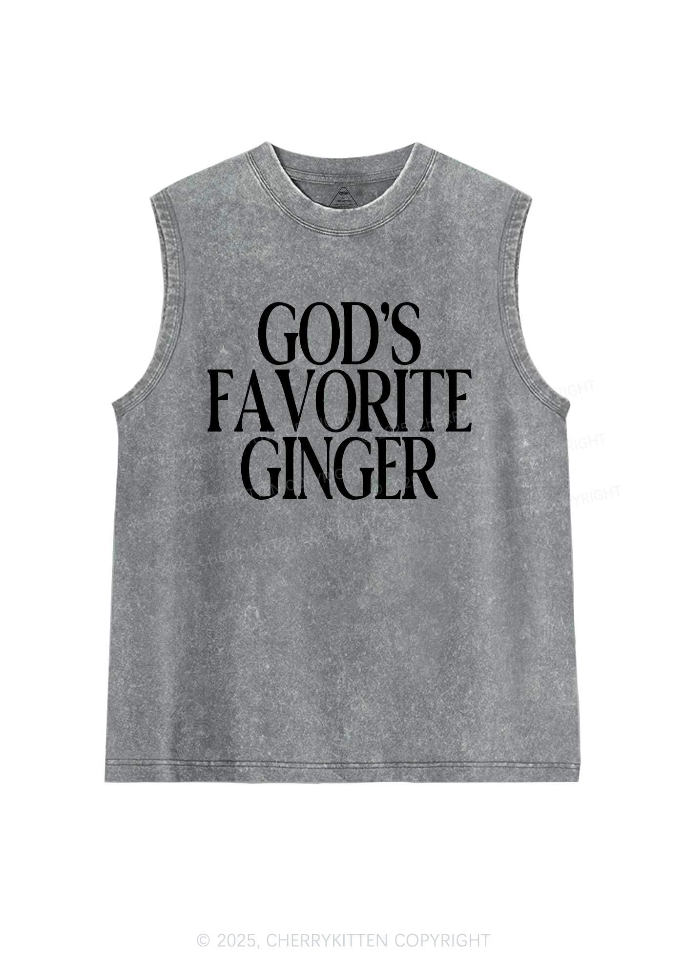 Gods Favorite Ginger Y2K Washed Muscle Tank Cherrykitten