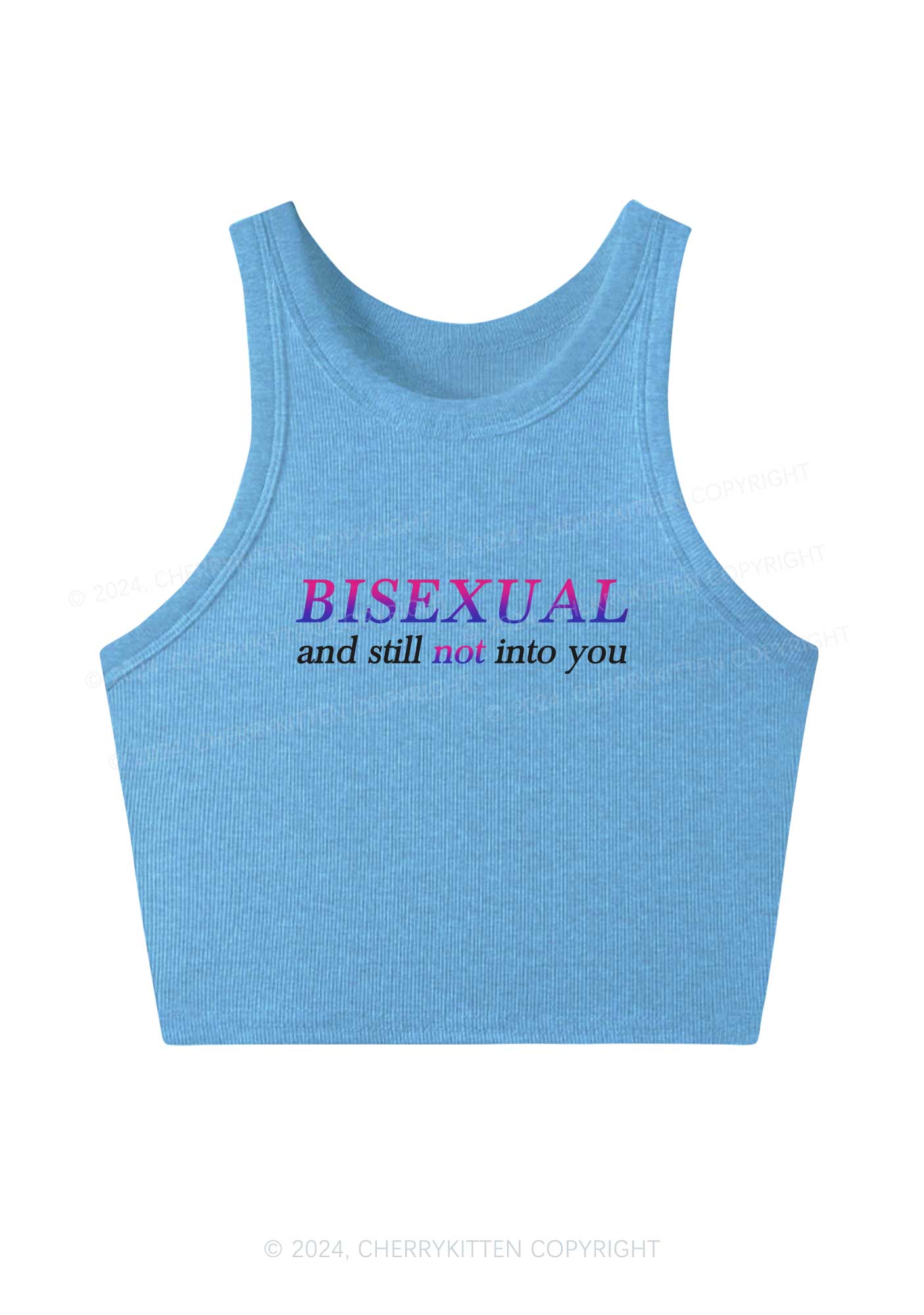 Bisexual And Still Not Into You Y2K Crop Tank Top Cherrykitten