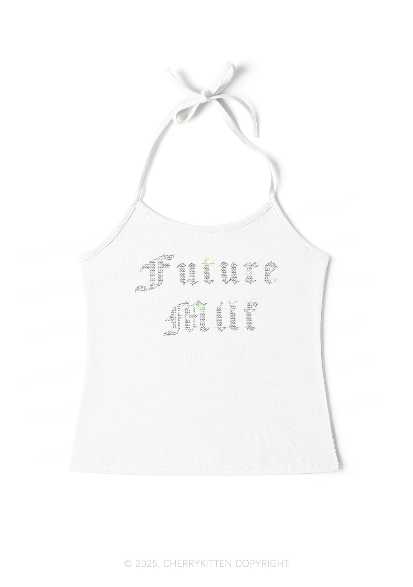 Rhinestone Future Mxxf Y2K Halter Neck Cami Cherrykitten