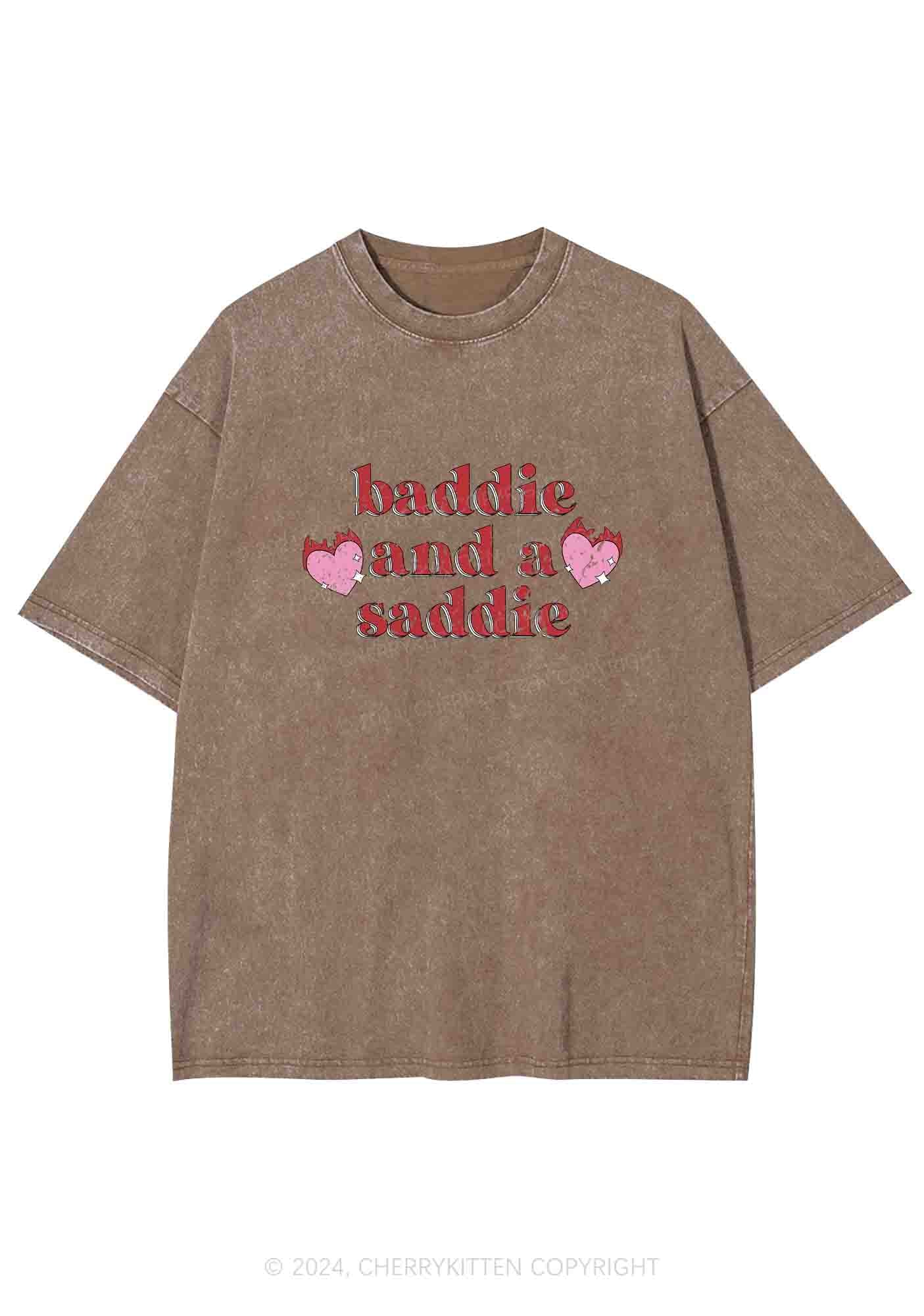 Baddie And A Saddie Y2K Washed Tee Cherrykitten