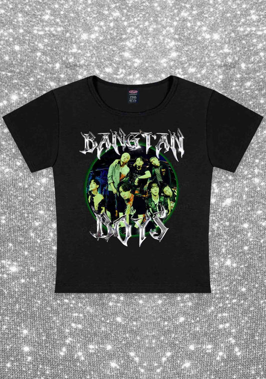 The Bangtan Boys Kpop Y2K Baby Tee Cherrykitten