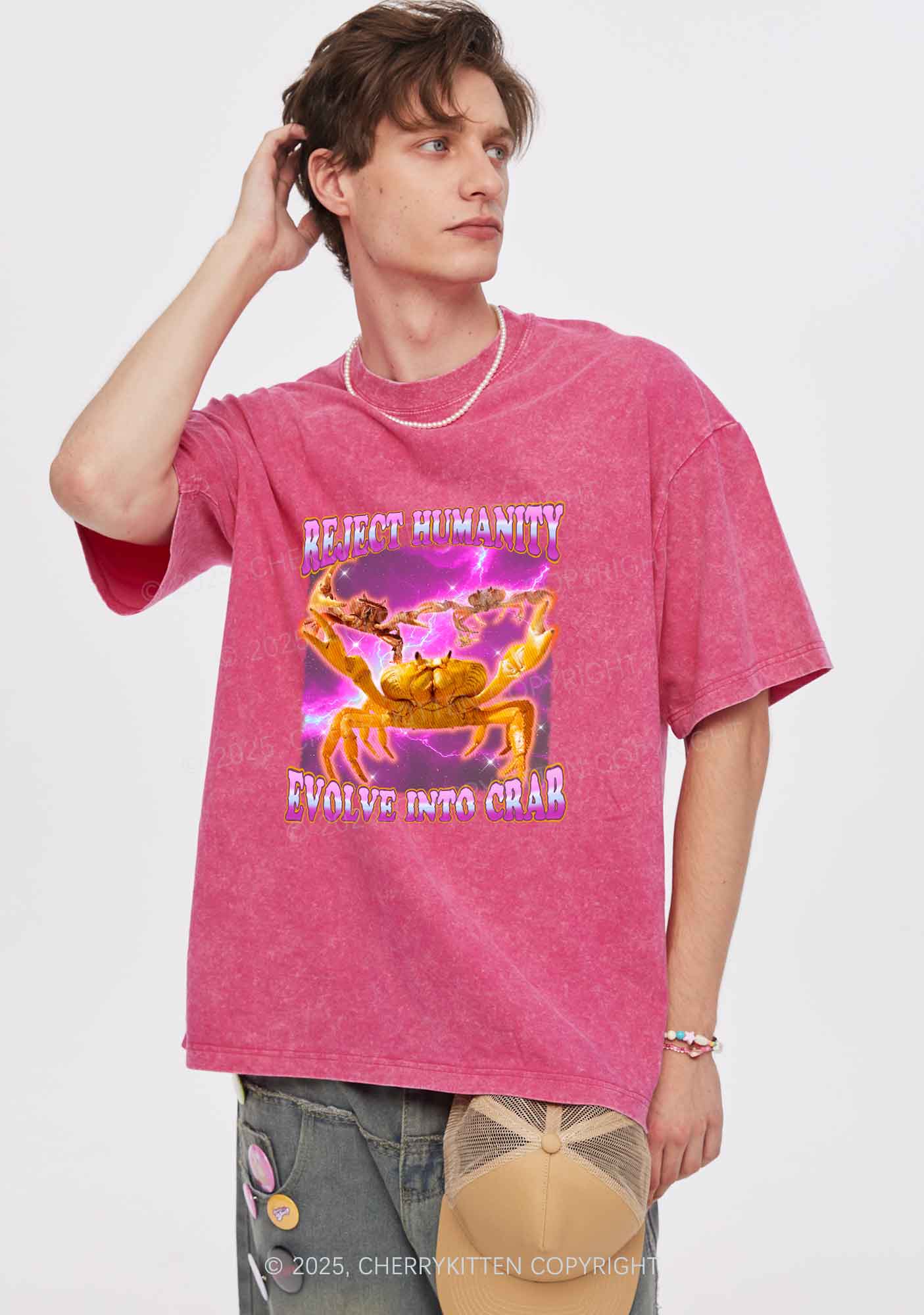 Reject Humanity Crab Y2K Shirts Washed Tee Cherrykitten