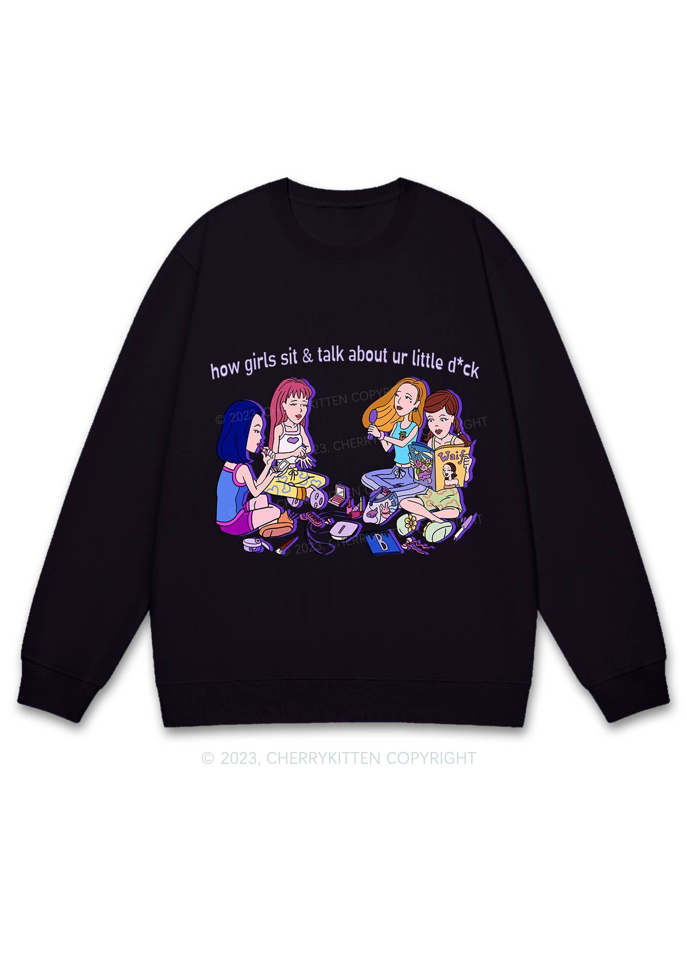 Girls Sit&Talk Y2K Sweatshirt Cherrykitten