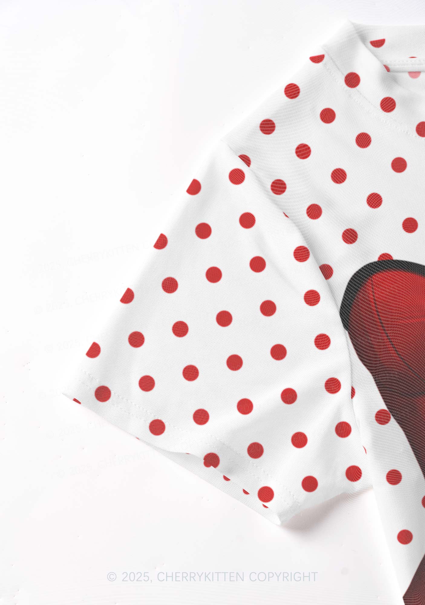 Dots Red Corset Y2K Mesh Crop Top Cherrykitten