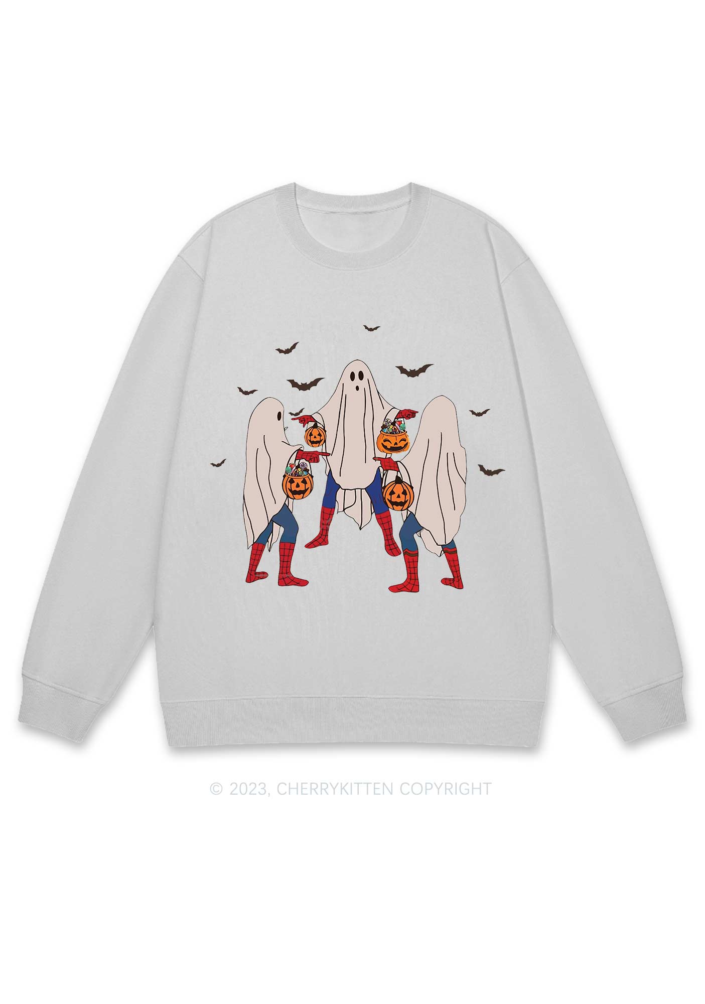 Three Ghost Spiderman Halloween Y2K Sweatshirt Cherrykitten