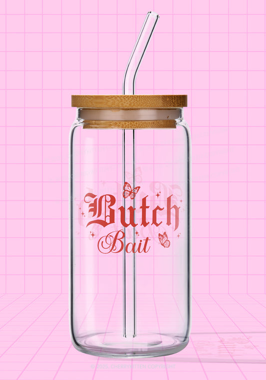 Butch Bait Pride Y2K Printed Glass Cup Cherrykitten