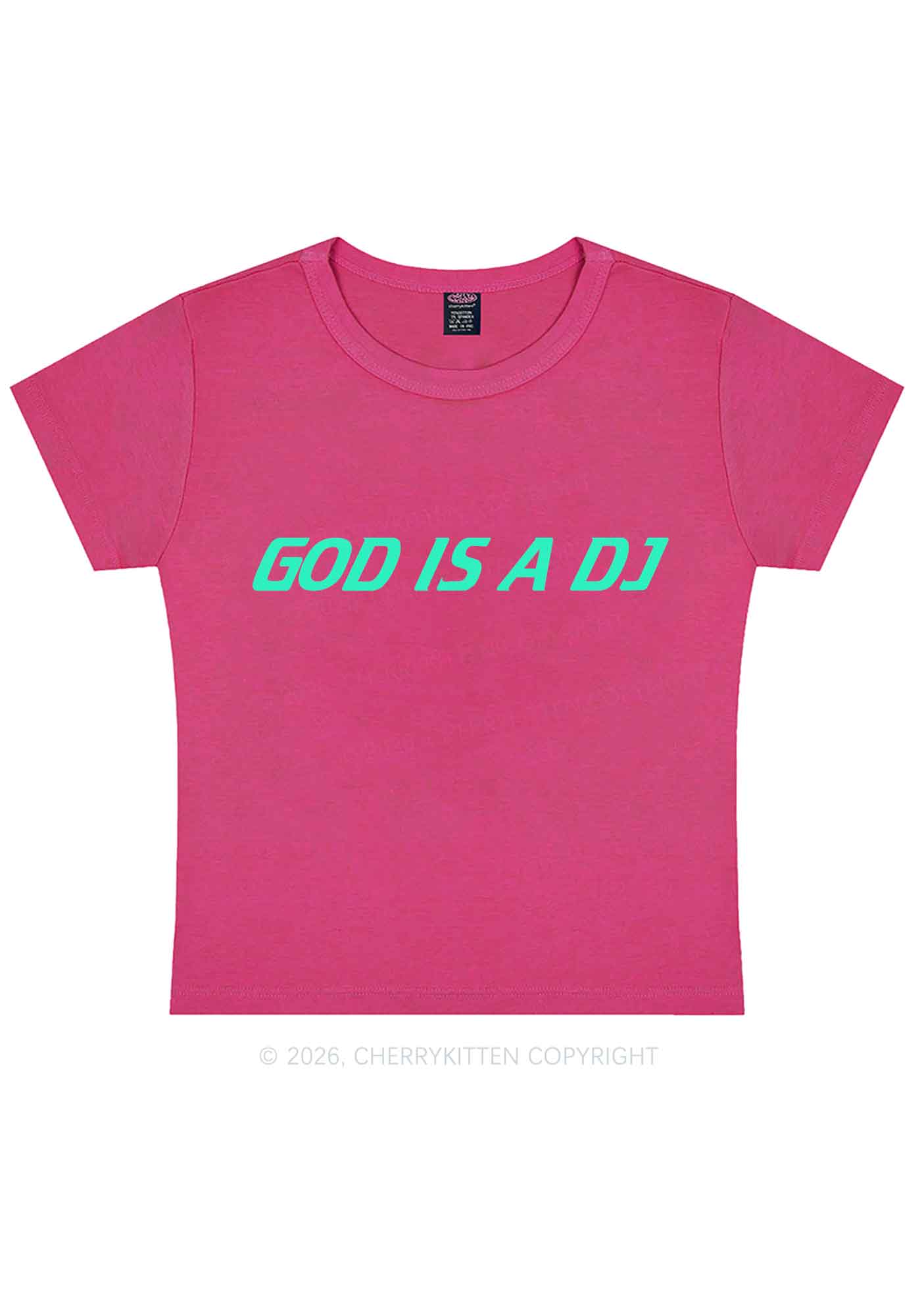 God Is A DJ Y2K Baby Tee Cherrykitten