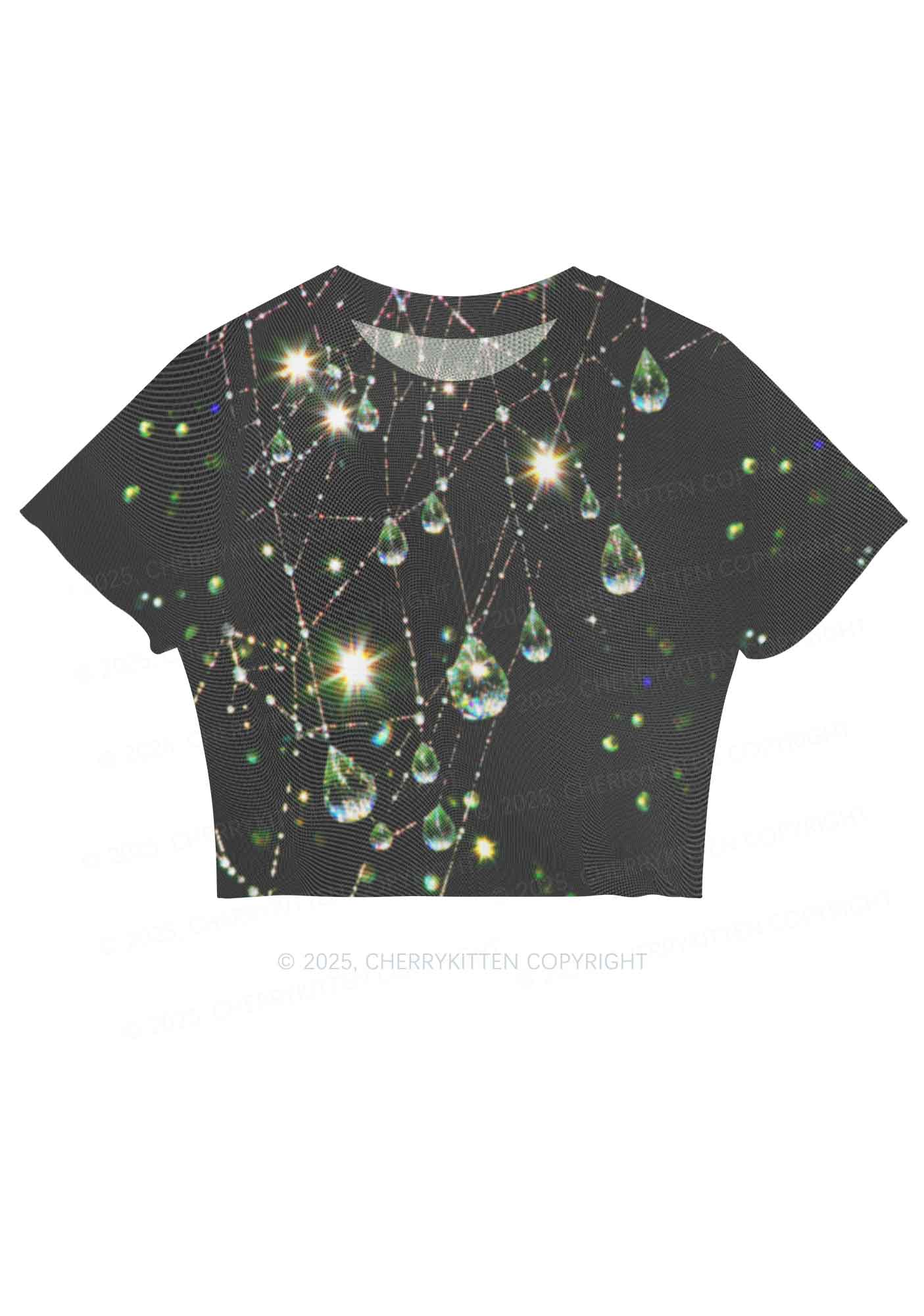 Dew Web Y2K Mesh Crop Top Cherrykitten