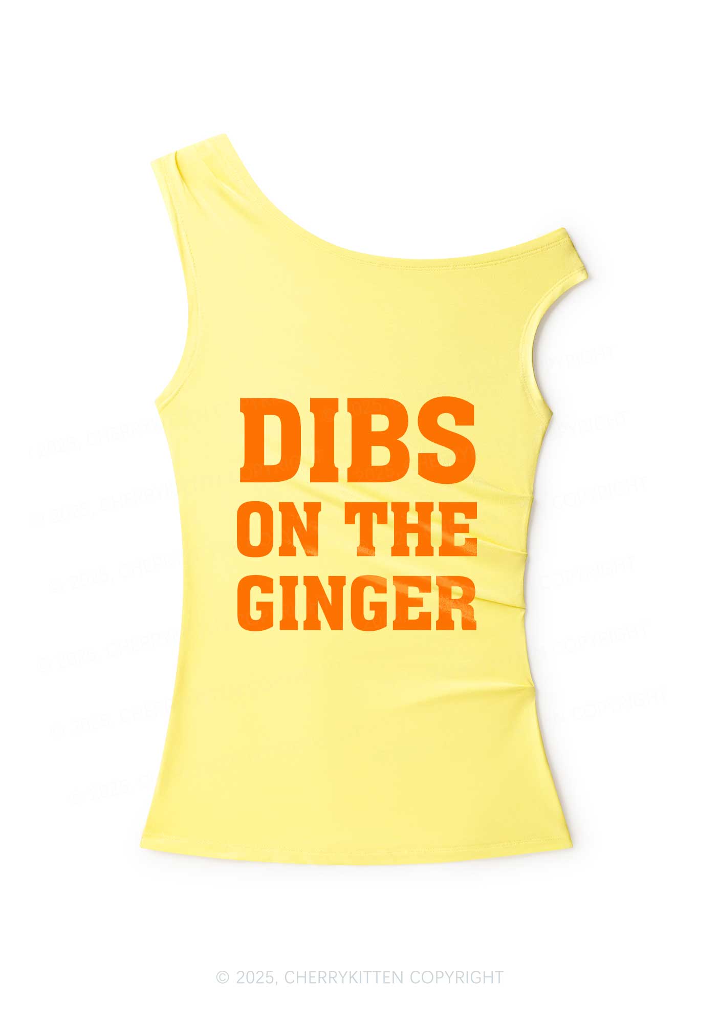 Dibs On The Ginger St Patricks Y2K Off Shoulder Tank Top Cherrykitten