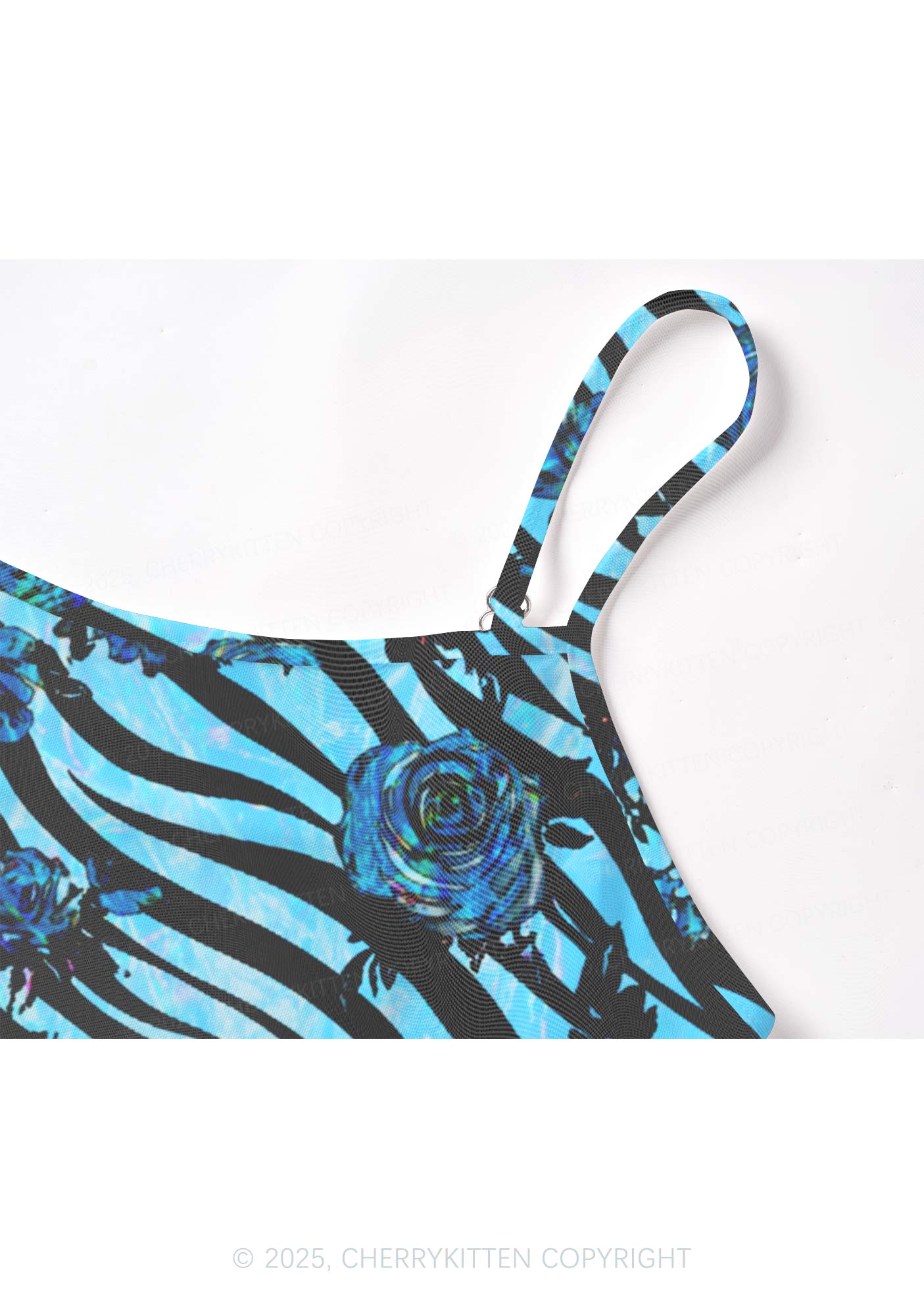 Blue Zebra Roses Y2K Mesh Cami Tank Cherrykitten