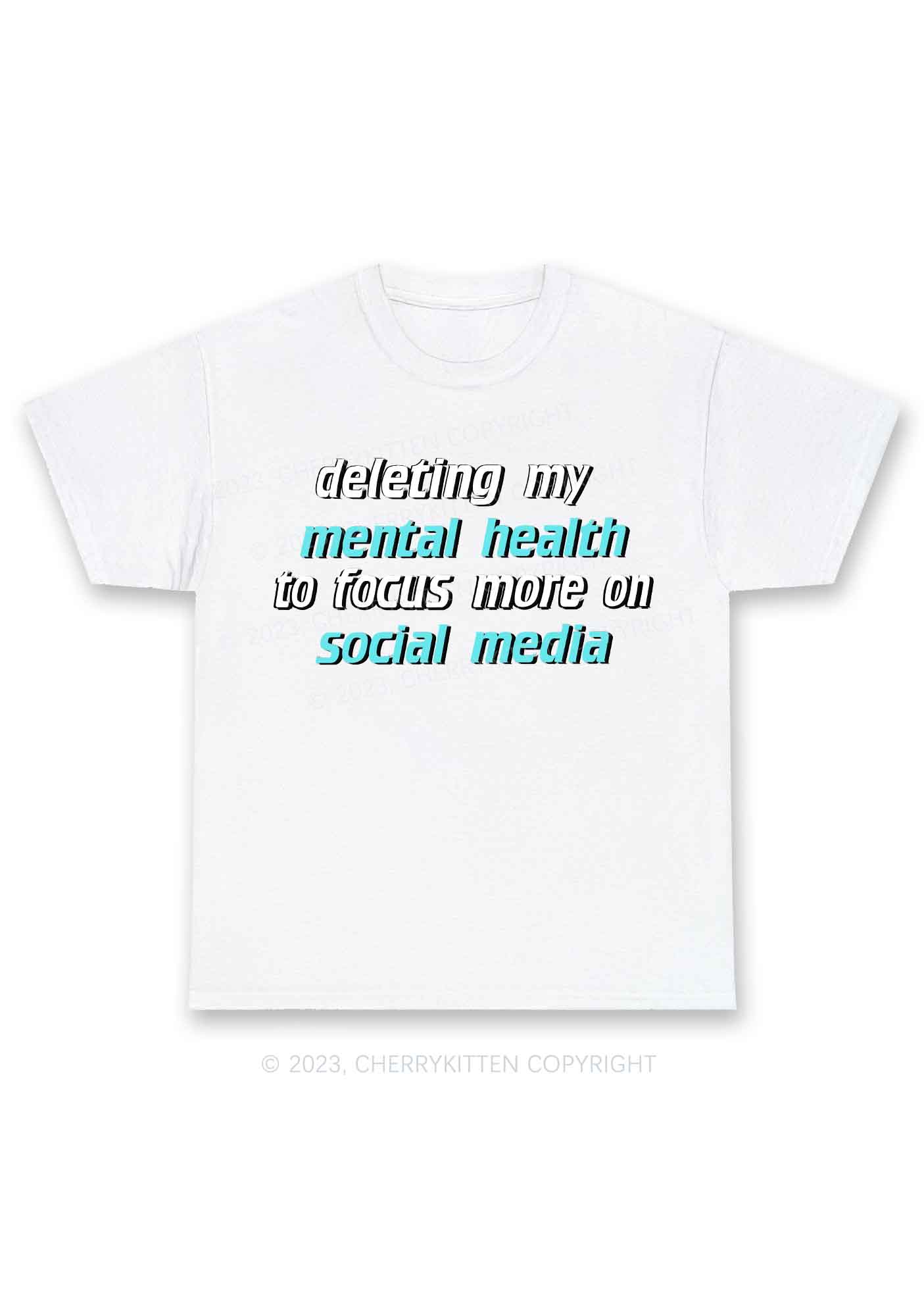 Deleting My Mental Health Y2K Chunky Shirt Cherrykitten