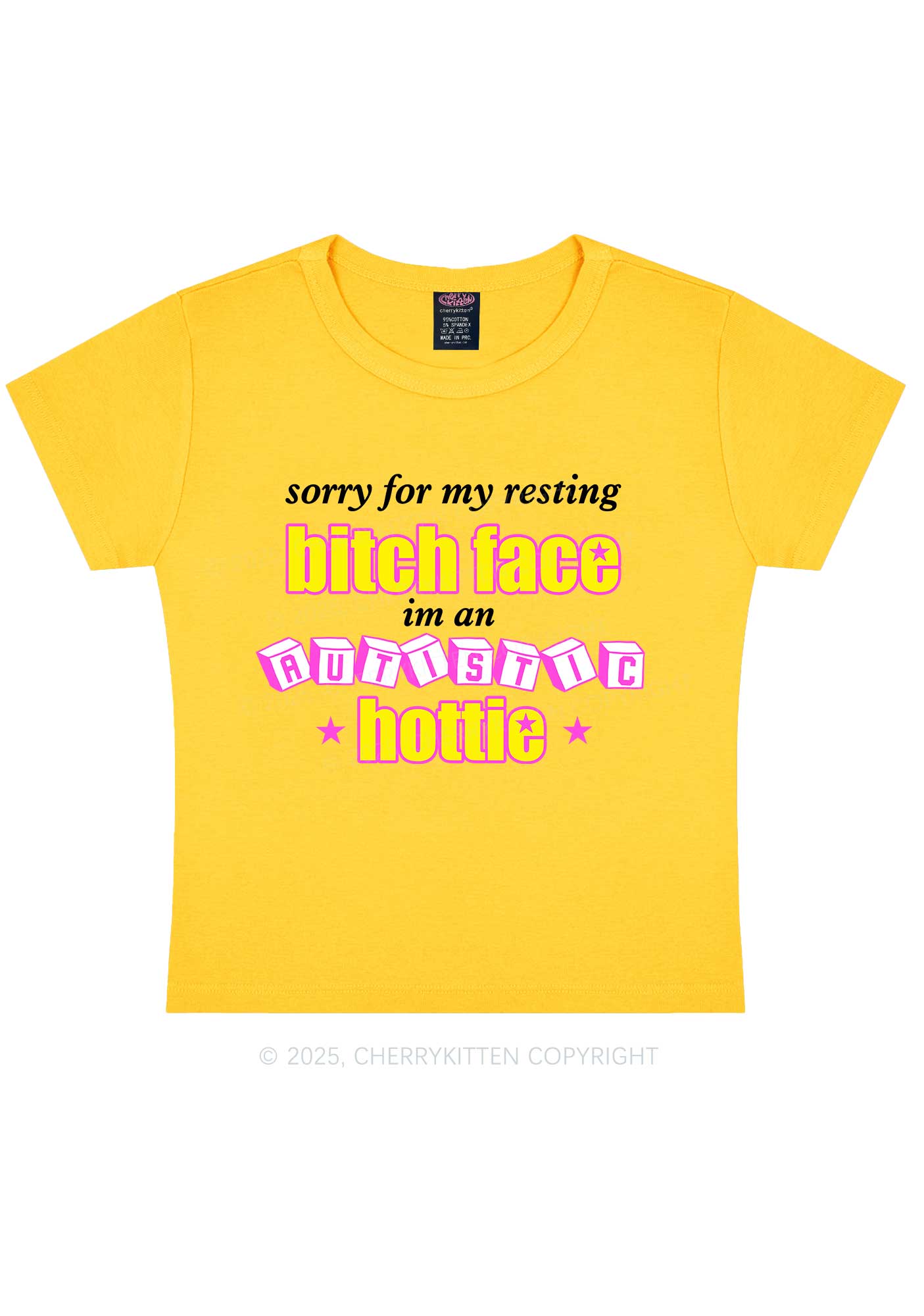 Autistic Hottie Y2K Baby Tee Cherrykitten