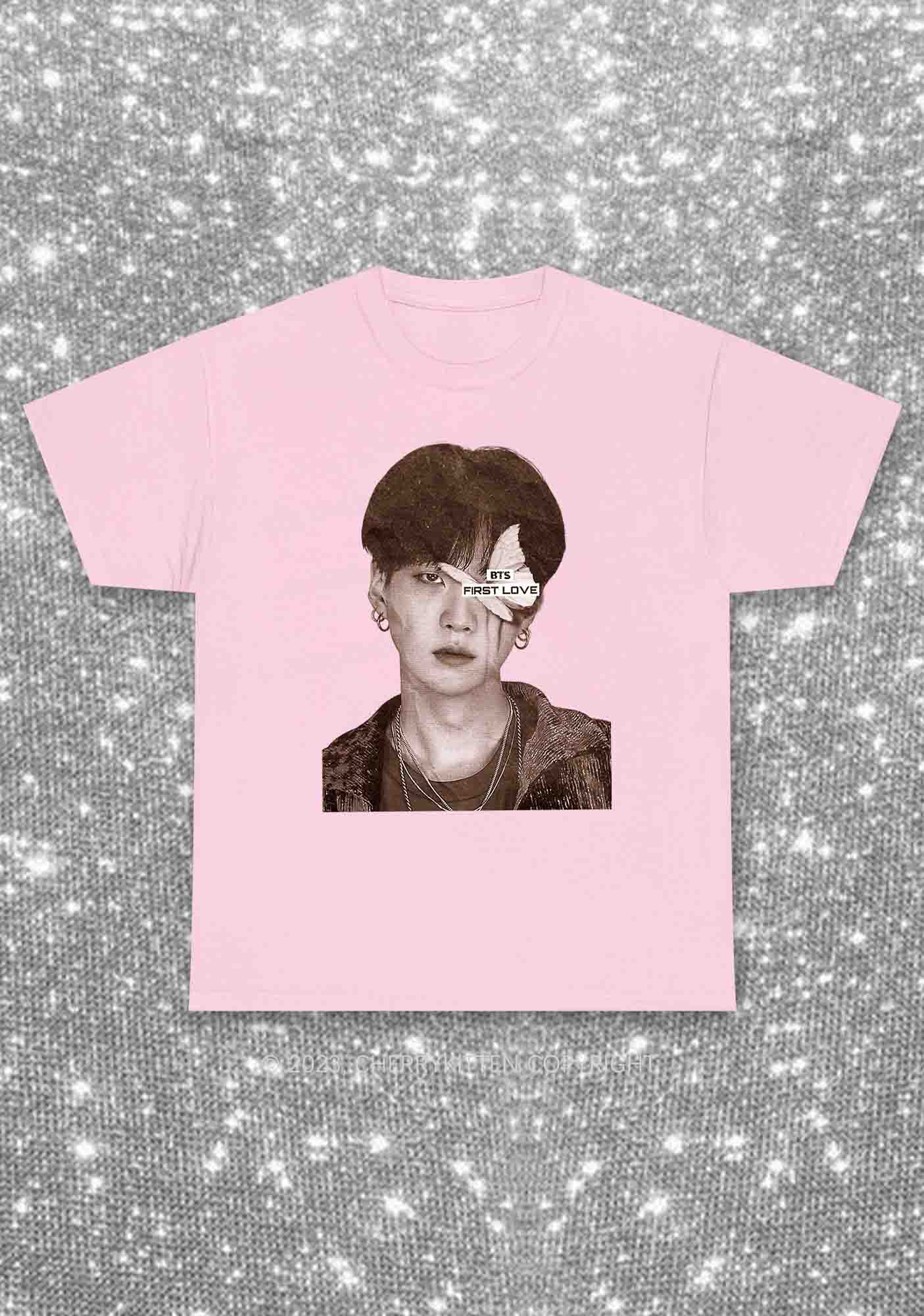Bangtan First Love Kpop Y2K Chunky Shirt Cherrykitten