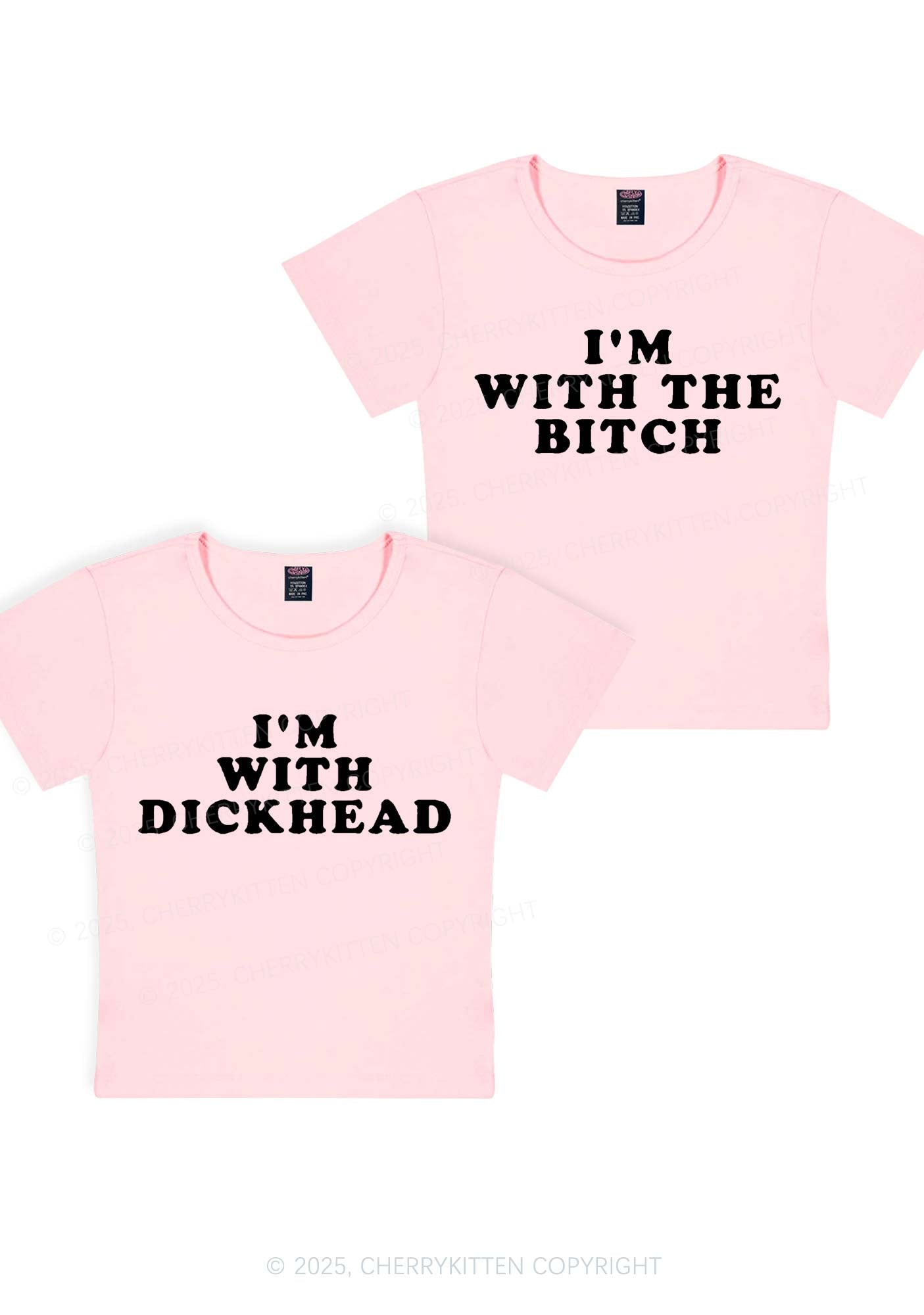 Bxxch Dxxkhead Y2K Valentine's Day Baby Tee Cherrykitten