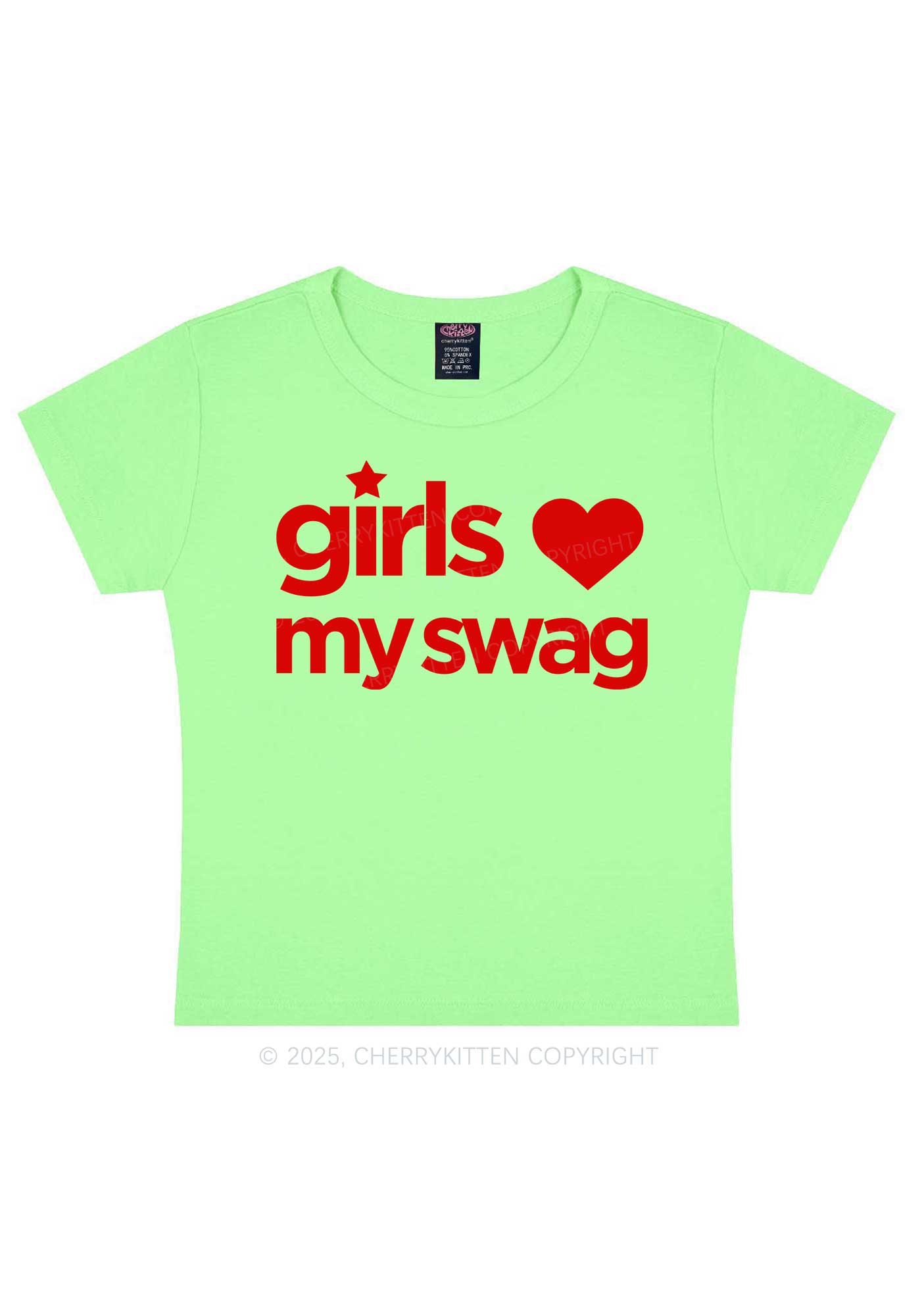 Girls Love My Swag Pride Y2K Baby Tee Cherrykitten
