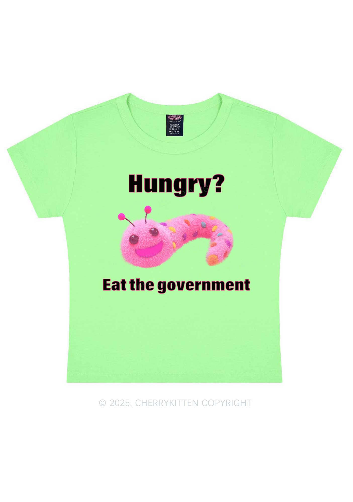 Eat The Government Y2K Baby Tee Cherrykitten