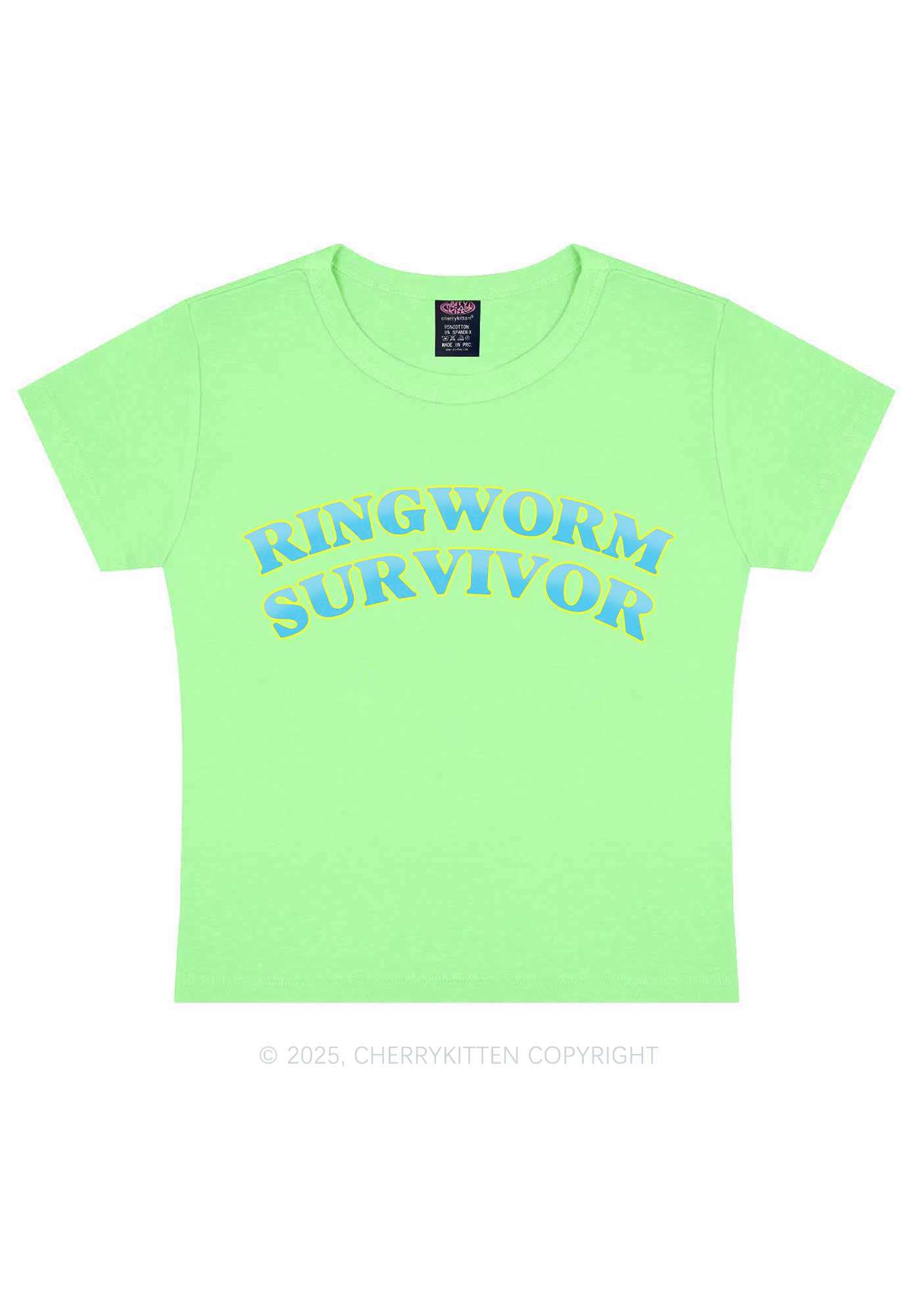 Ringworm Survivor Y2K Baby Tee Cherrykitten