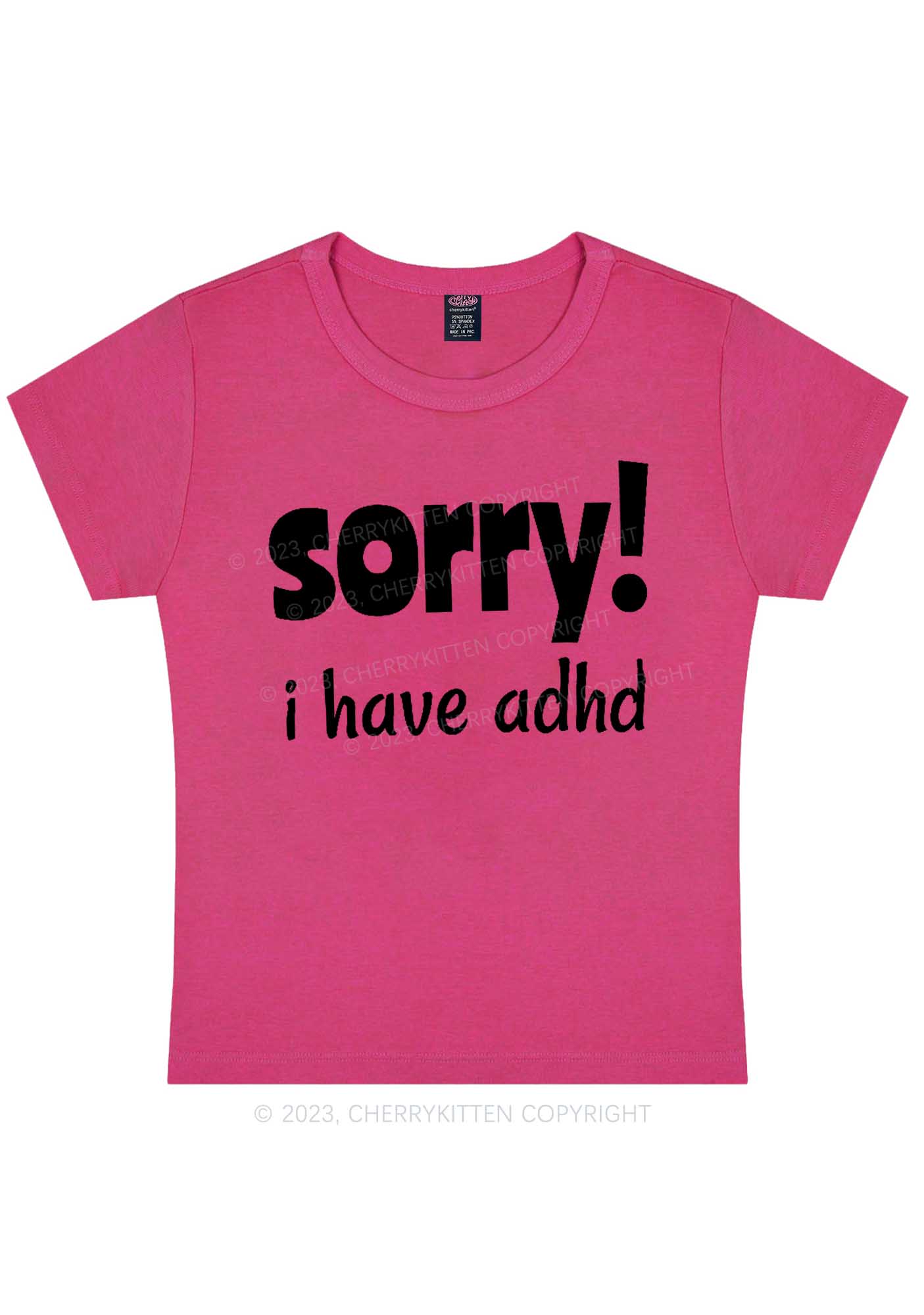 Curvy Sorry I Have ADHD Y2K Baby Tee Cherrykitten