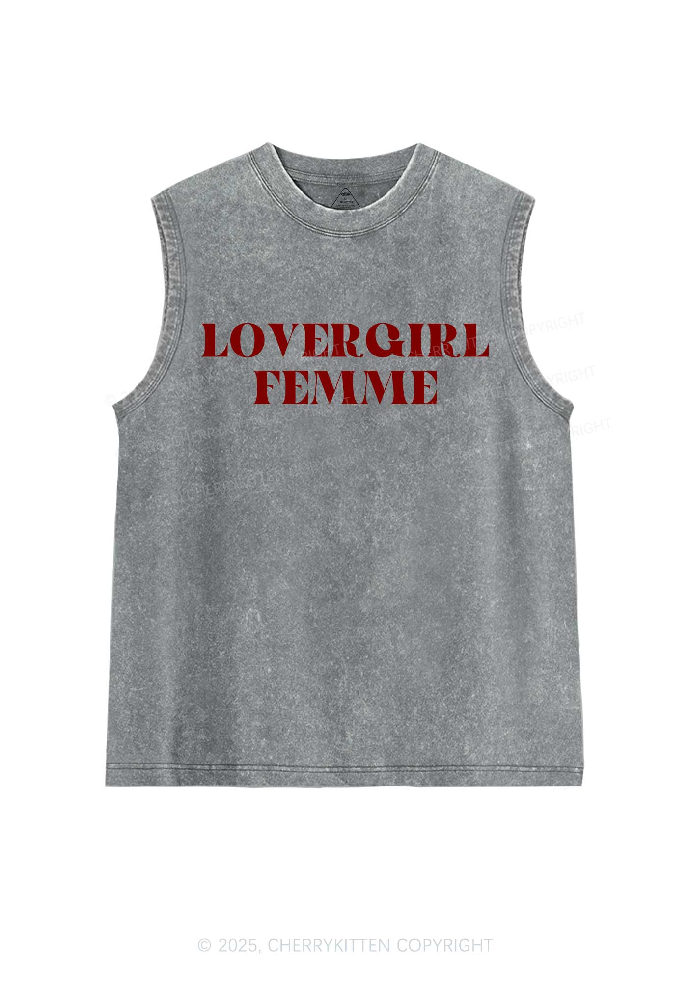 Lovergirl Femme Pride Y2K Washed Muscle Tank Cherrykitten