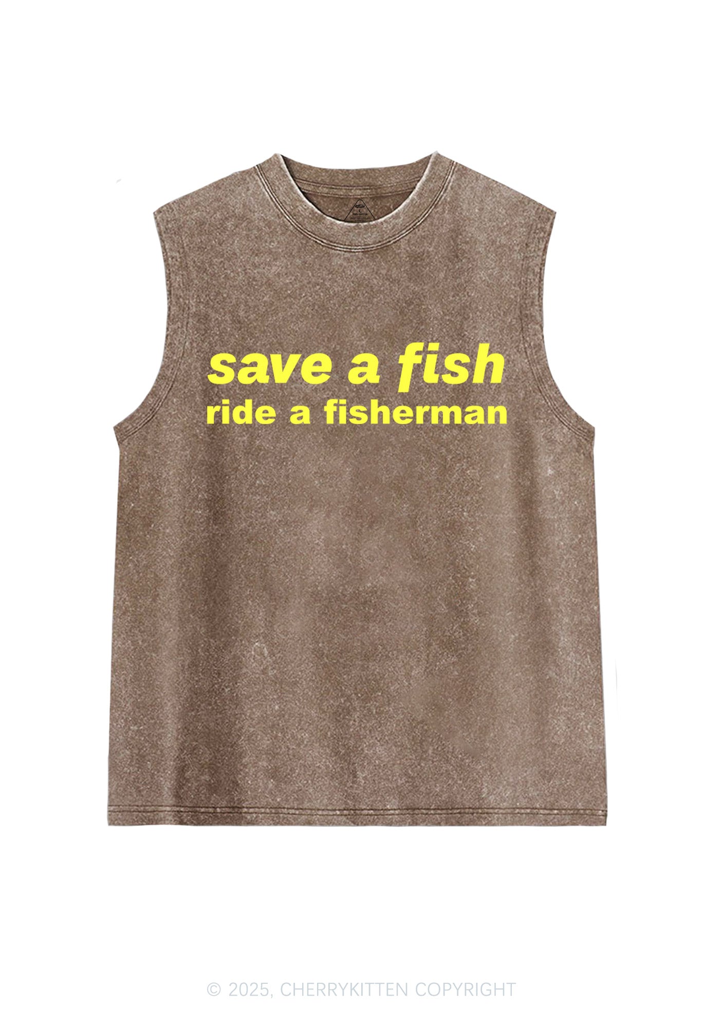 Save A Fish Y2K Washed Muscle Tank Cherrykitten