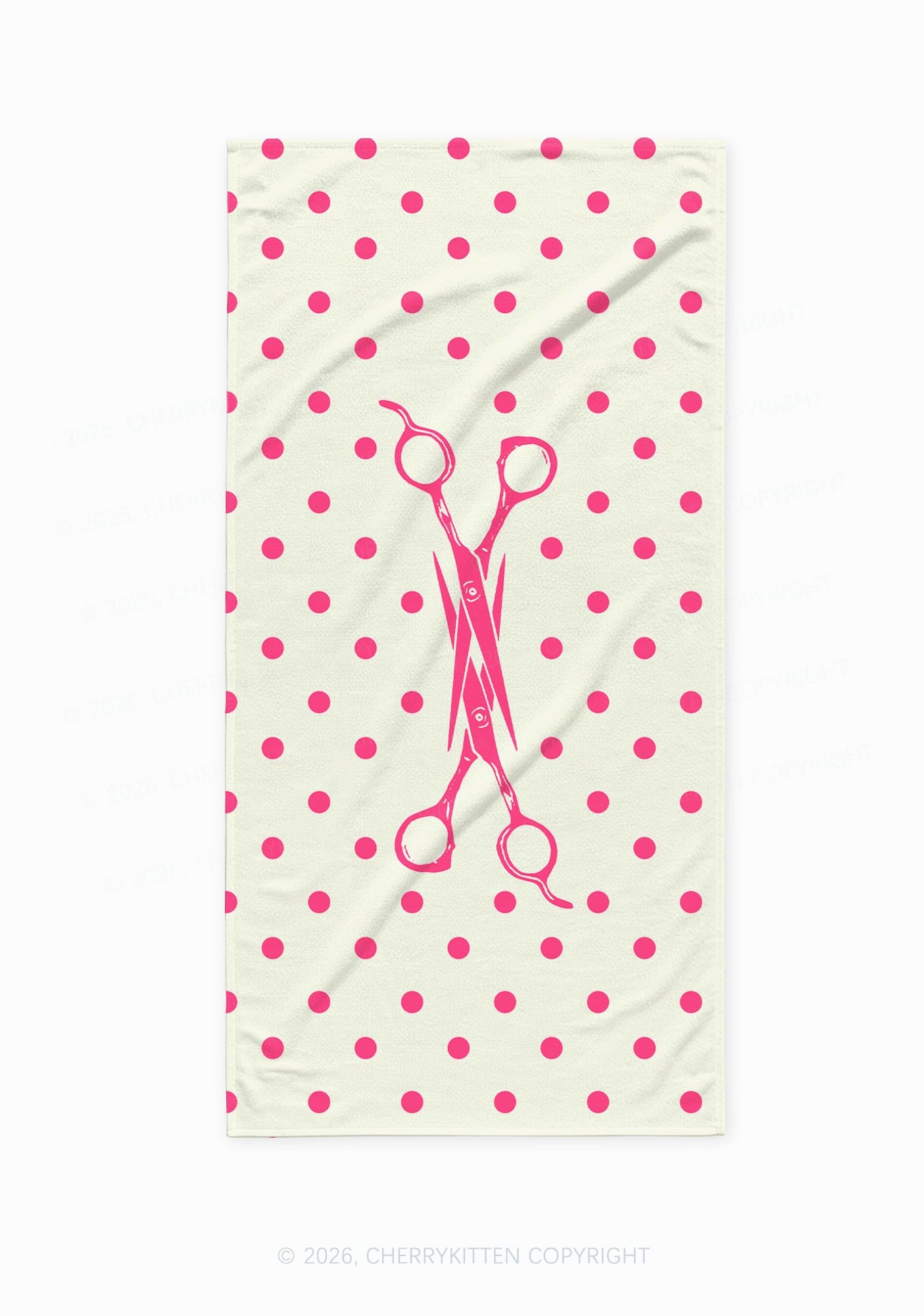 Pink Scissors Pride Y2K Beach Towel Cherrykitten