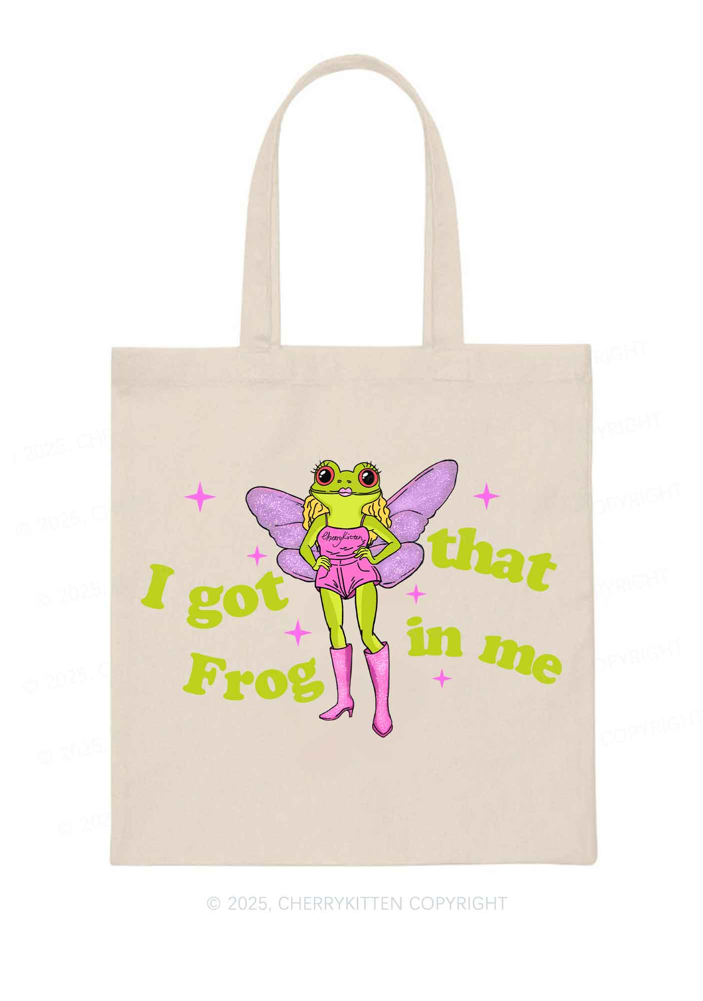 I Got That Frog Y2K Canvas Tote Bag Cherrykitten