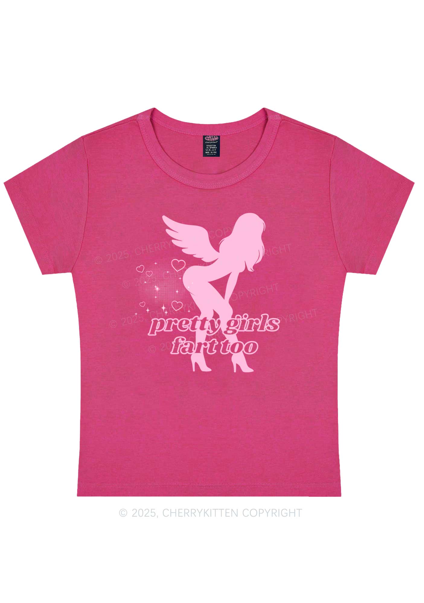 Pretty Girls Fart Too Y2K Baby Tee Cherrykitten