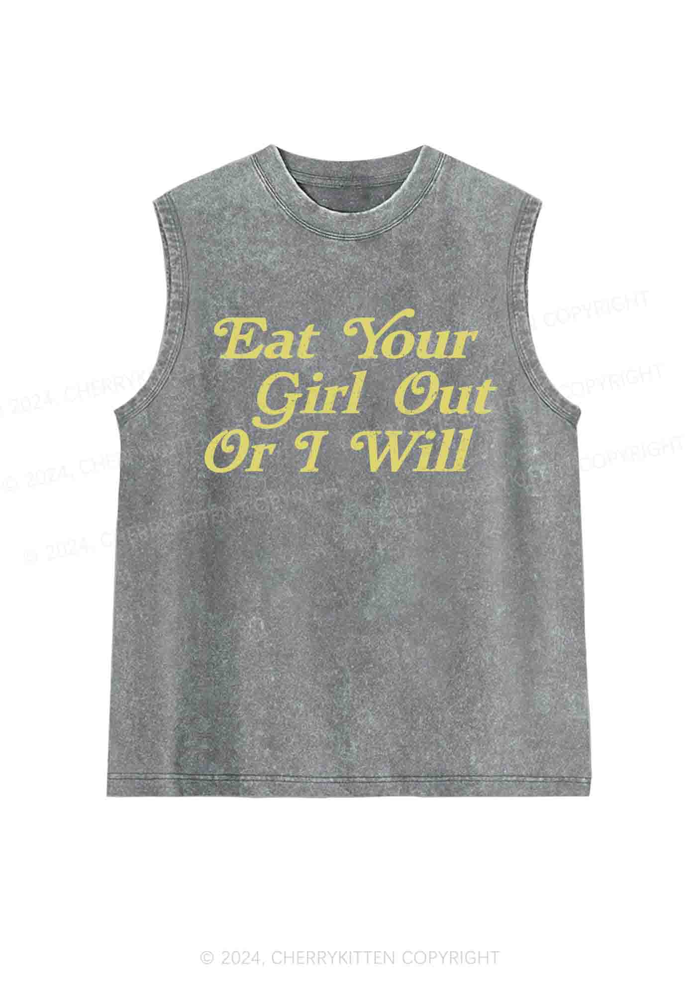 Eat Your Girl Out Y2K Washed Tank Cherrykitten