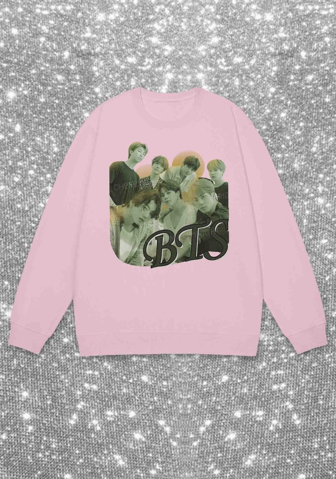 Green Bangtan Kpop Y2K Sweatshirt Cherrykitten