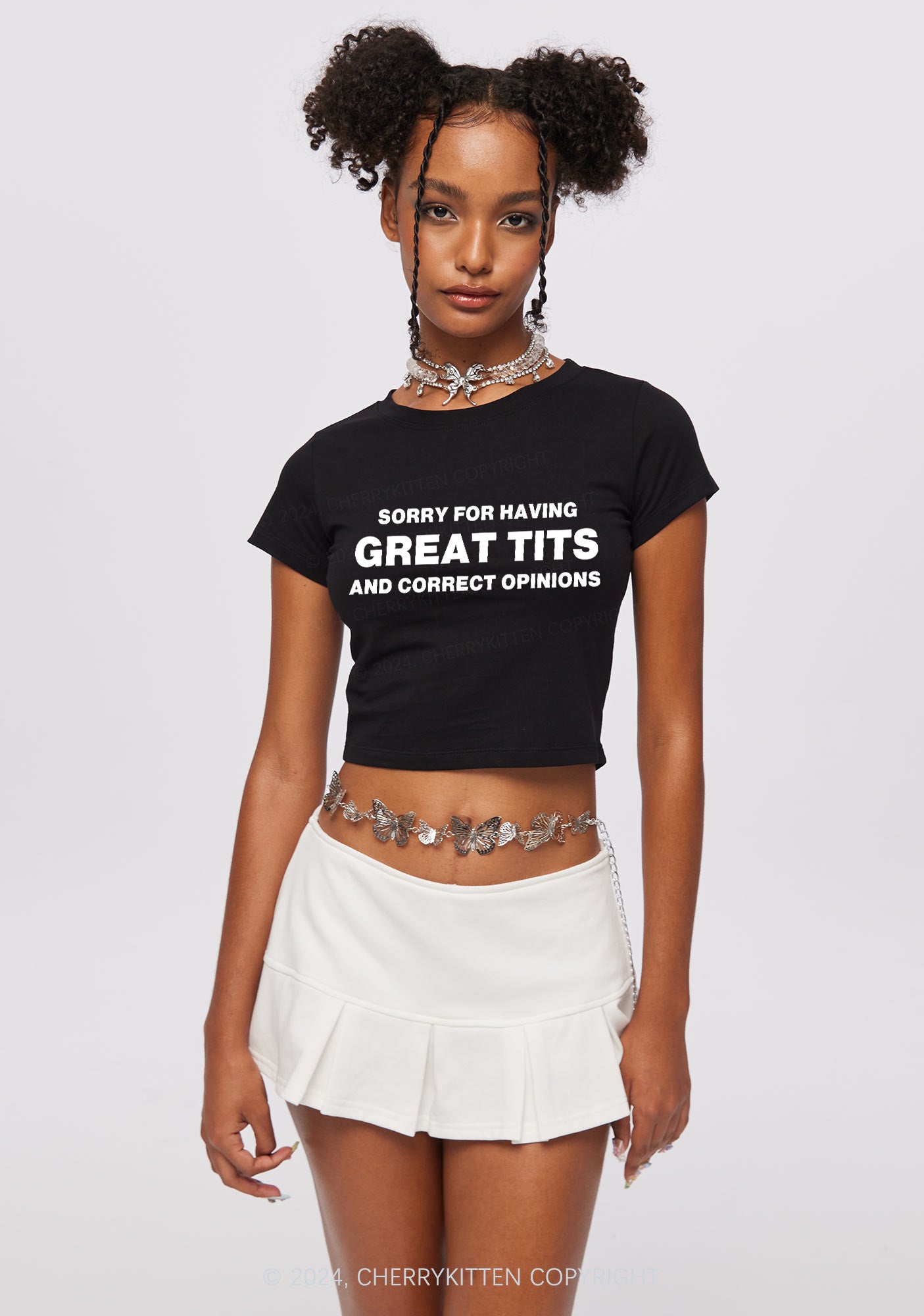 Sorry For Having Correct Opinions Y2K Baby Tee