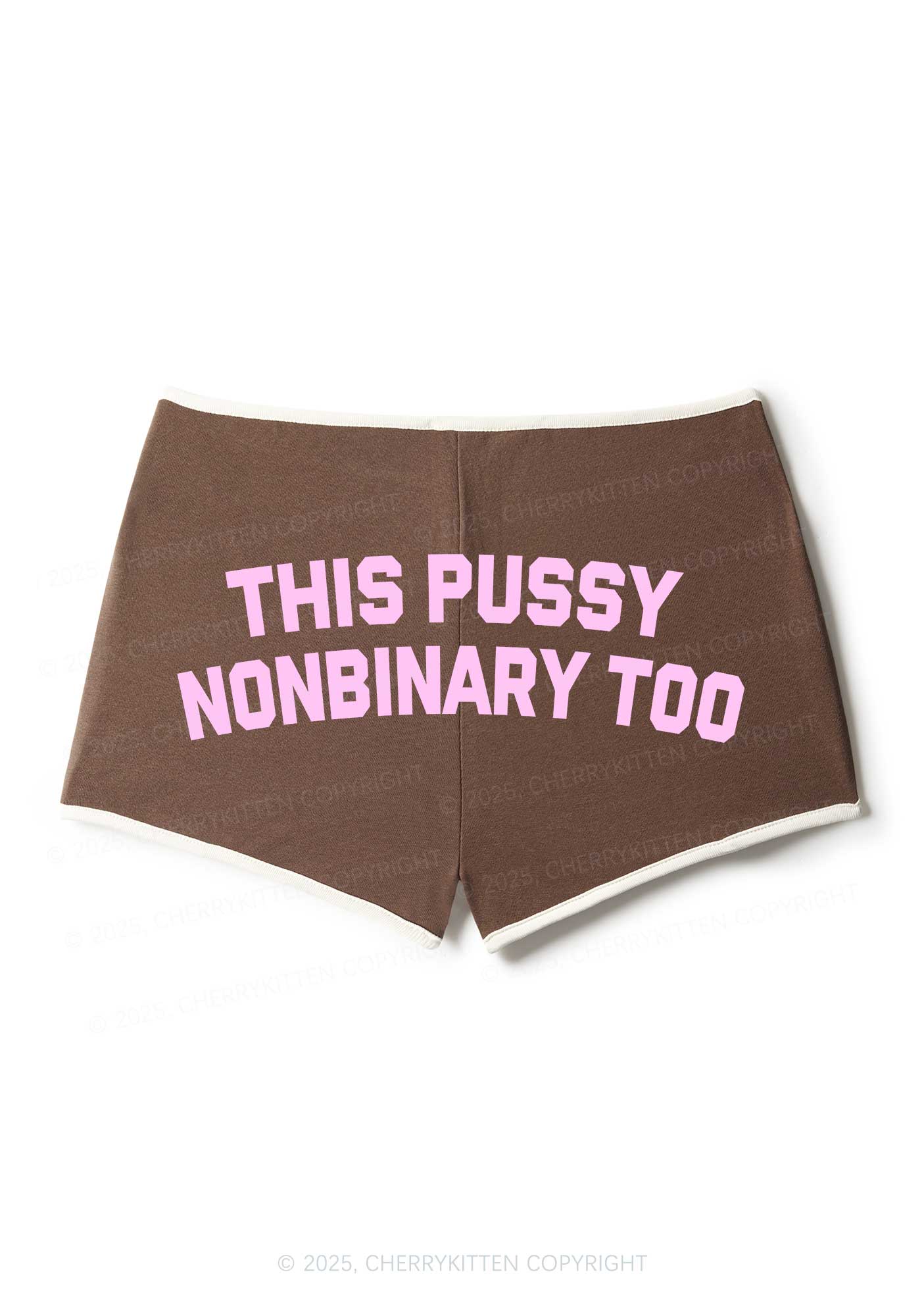 This Puxxy Nonbinary Too Pride Y2K Booty Shorts Cherrykitten