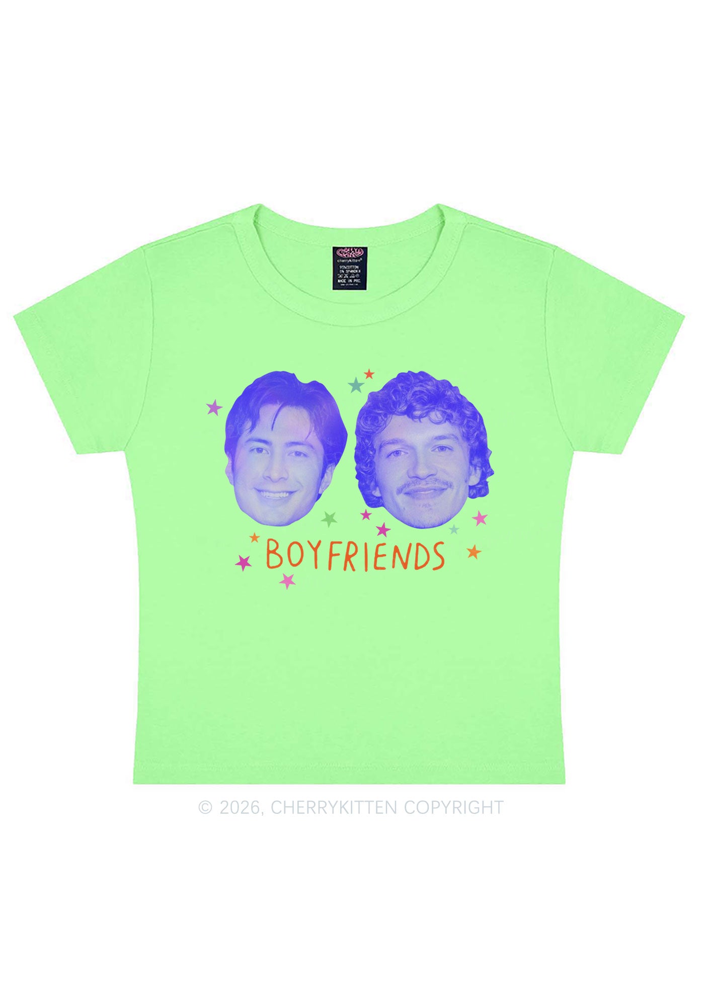 Neon Boyfriends Photo HR Y2K Baby Tee Cherrykitten