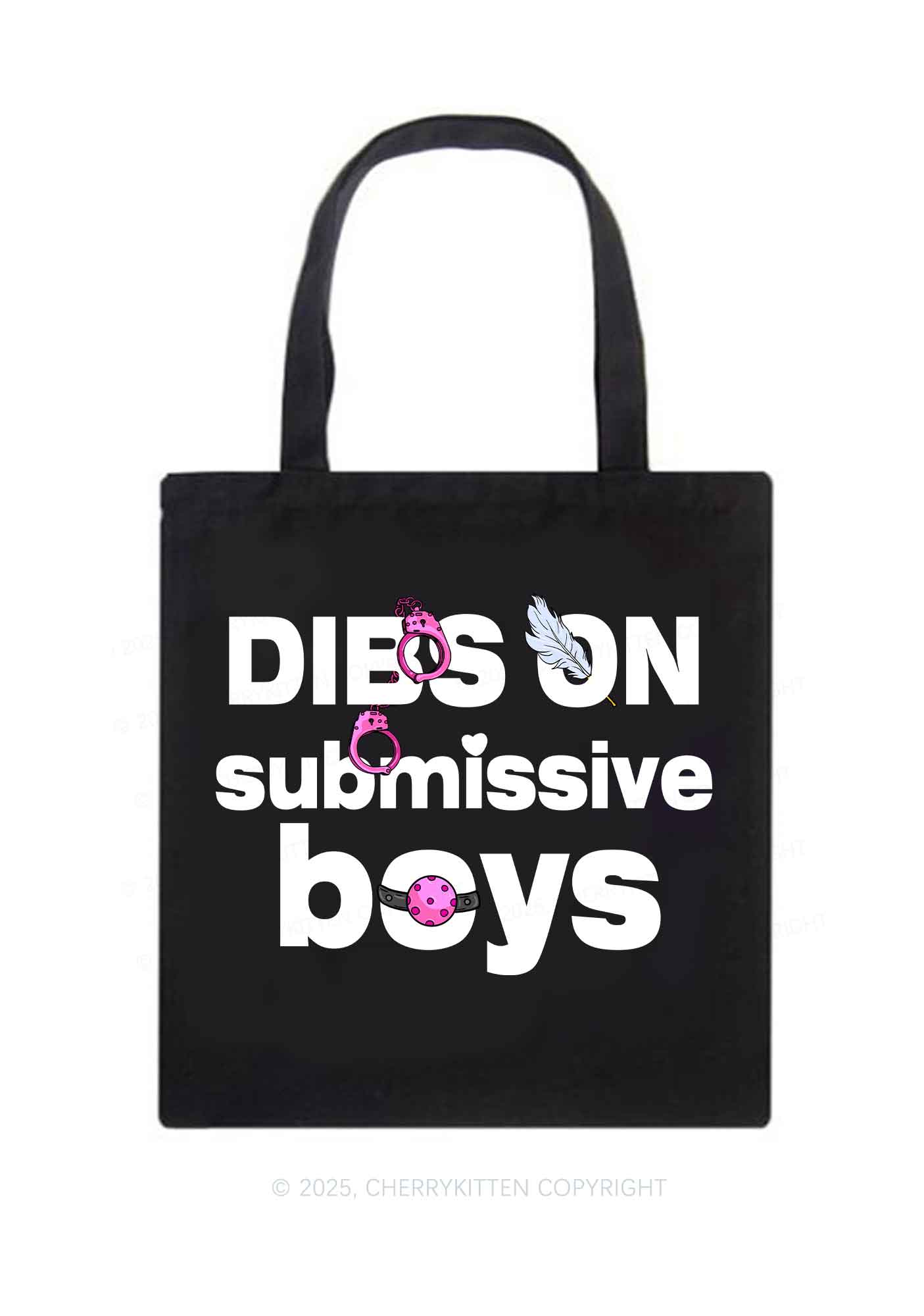 Dibs On S Boys Y2K Canvas Tote Bag Cherrykitten
