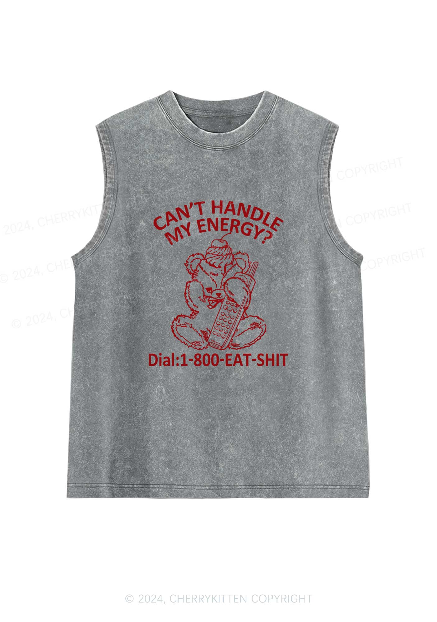 Can't Handle My Energy Y2K Washed Tank Cherrykitten