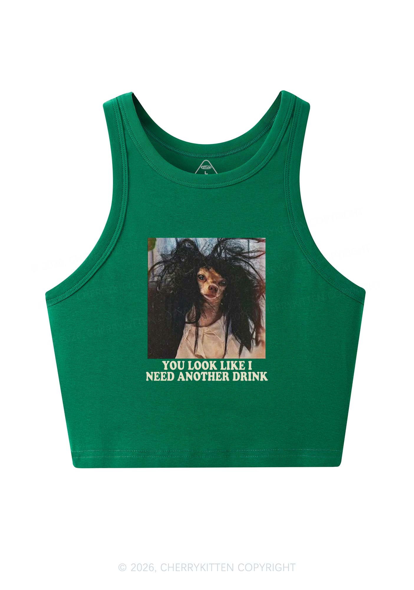 You Look Like I Need Another Drink Y2K Crop Tank Top Cherrykitten