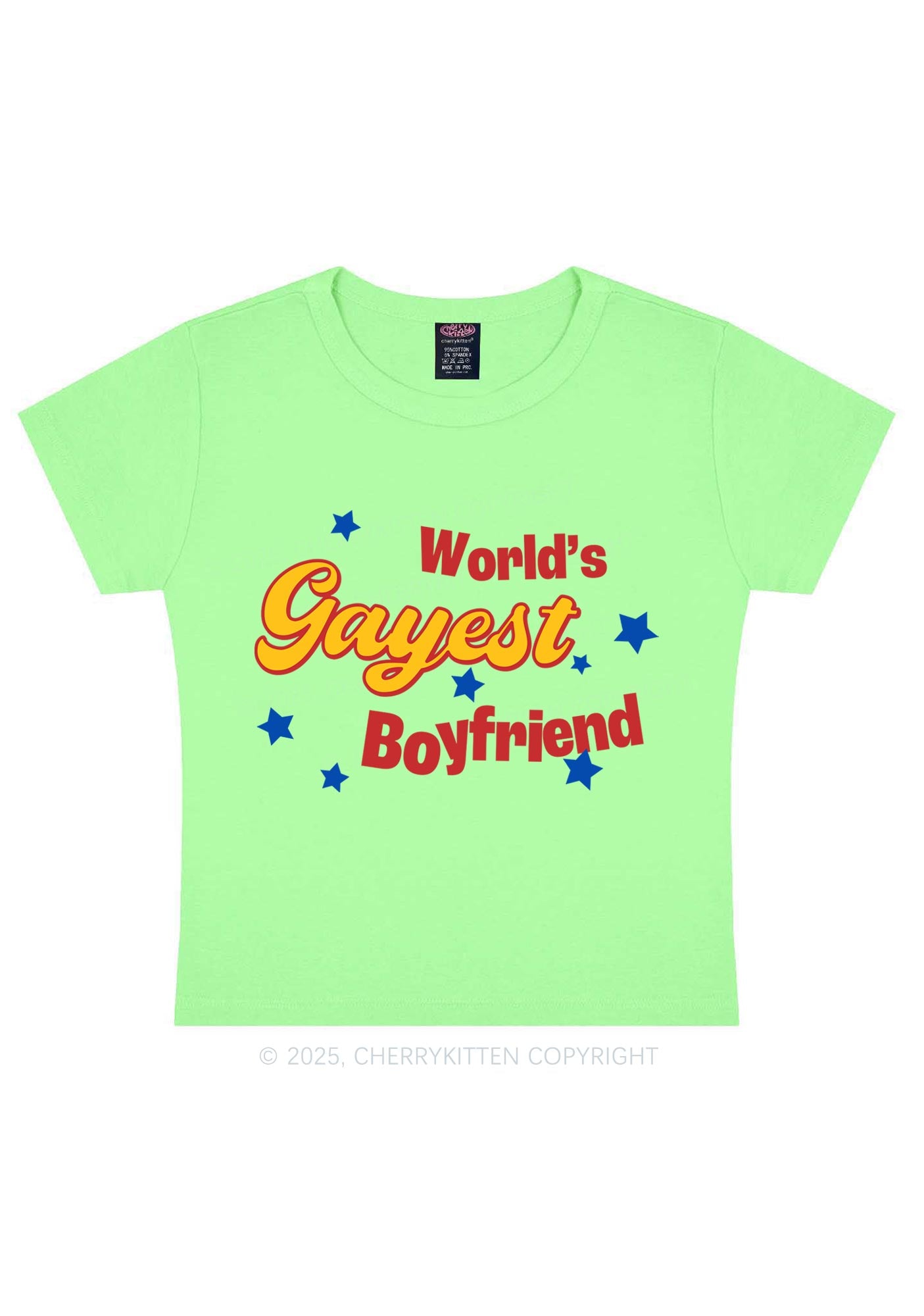 Worlds Gayest Boyfriend Pride Y2K Baby Tee Cherrykitten