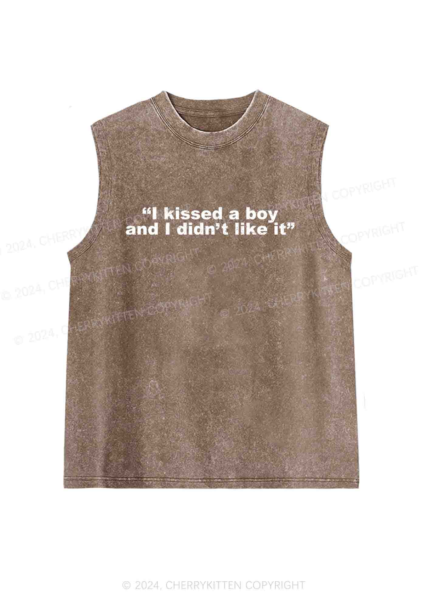 I Kissed A Boy And I Didn't Like It Y2K Washed Tank Cherrykitten