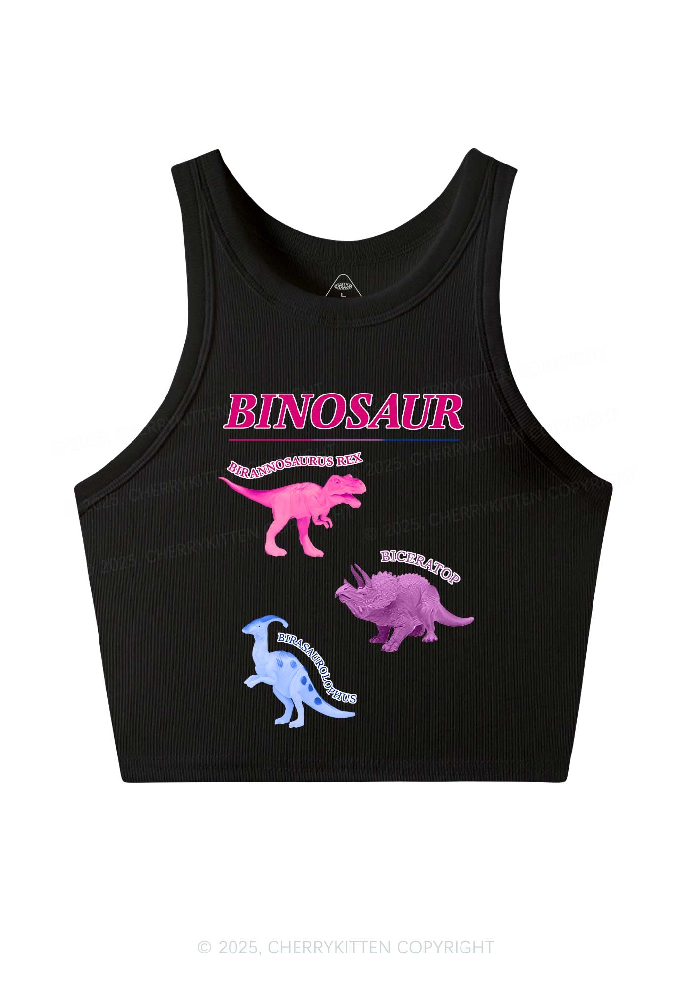 Binosaur Pride Y2K Crop Tank Top Cherrykitten