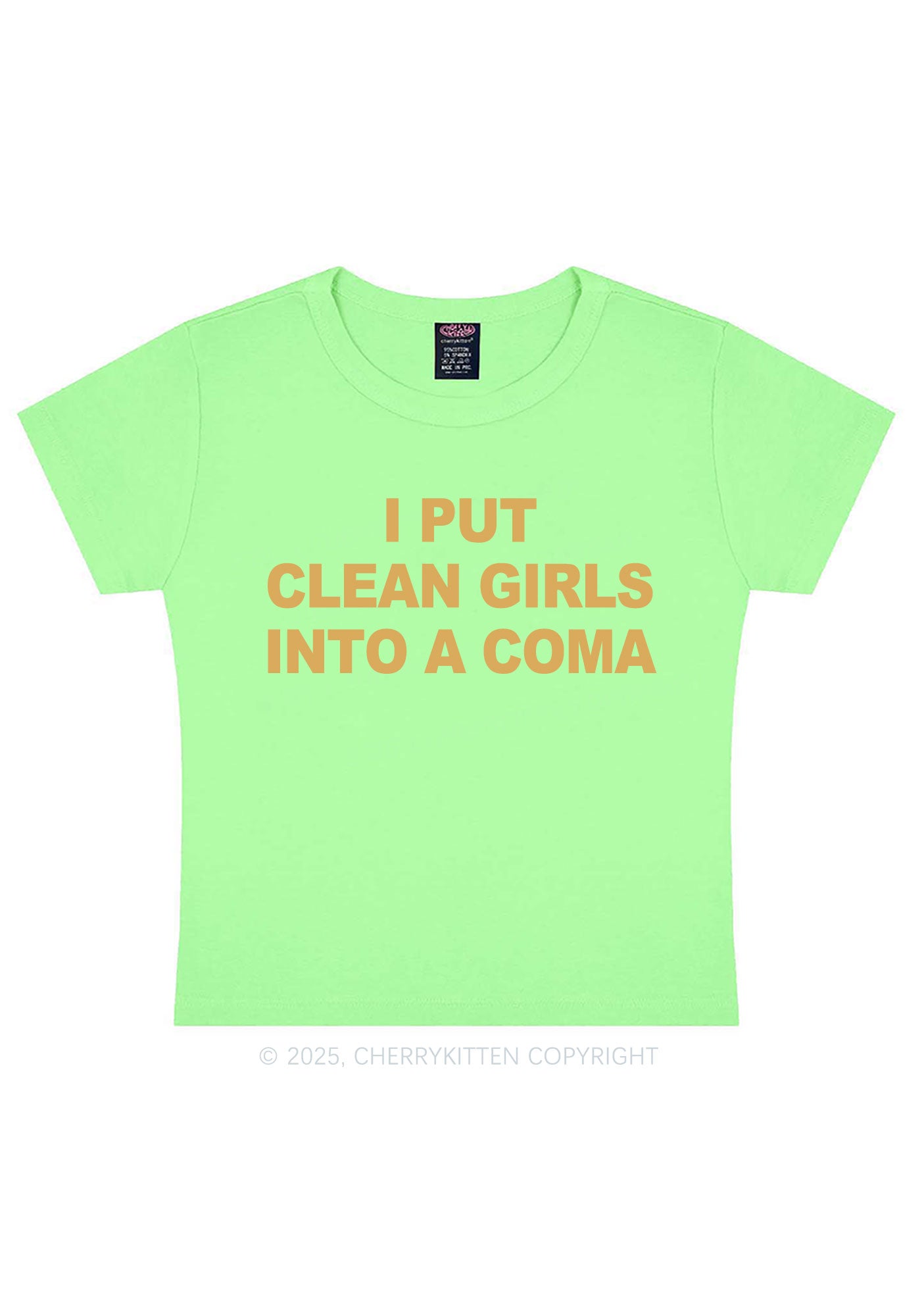 Put Clean Girls Into Coma Y2K Baby Tee Cherrykitten